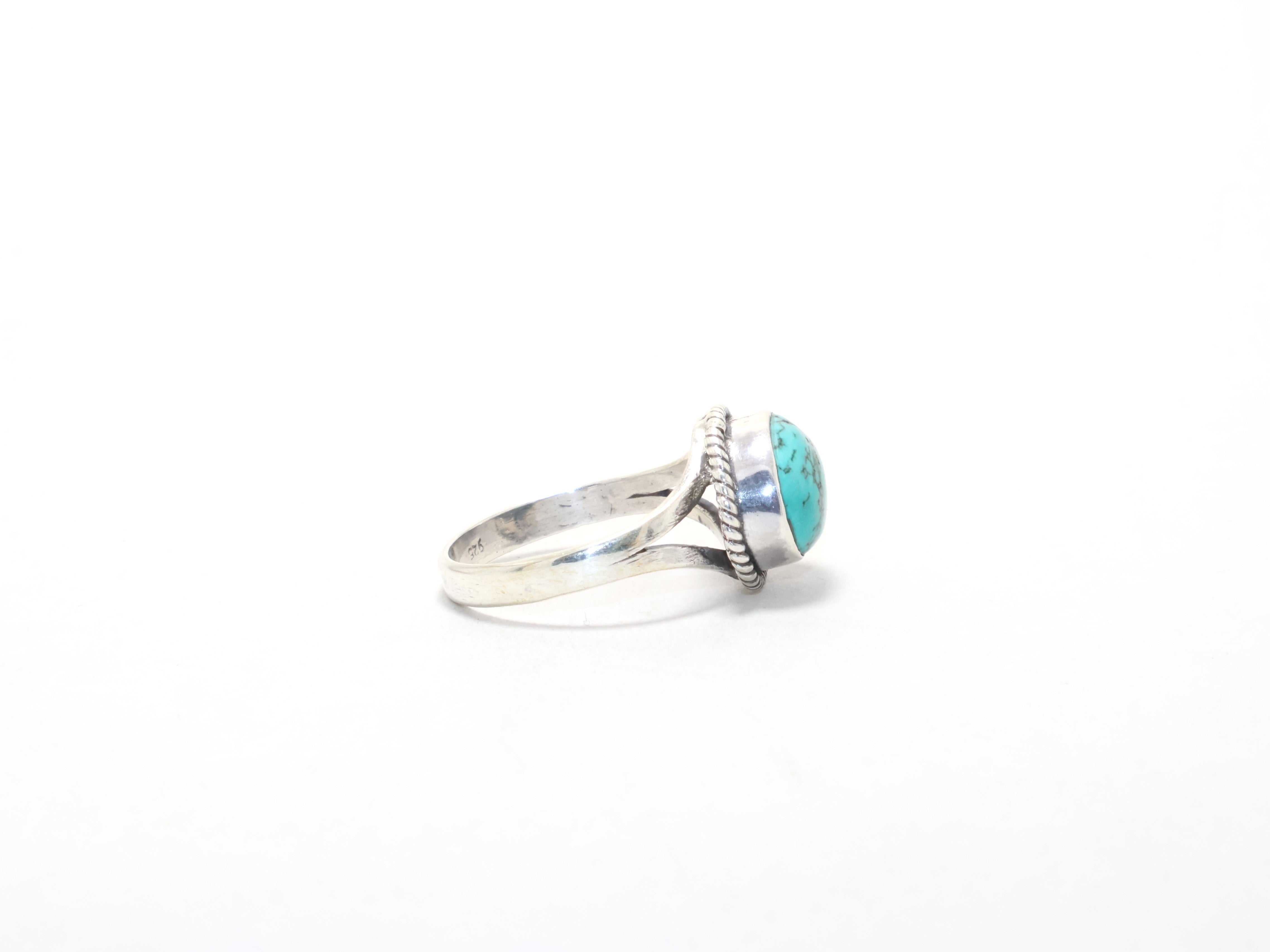 Echter Türkis 925er Silberring Minimalistischer Stapelring Zierlicher Ring Böhmischer Schmuck Cocktailring Geschenkidee Geburtssteinring