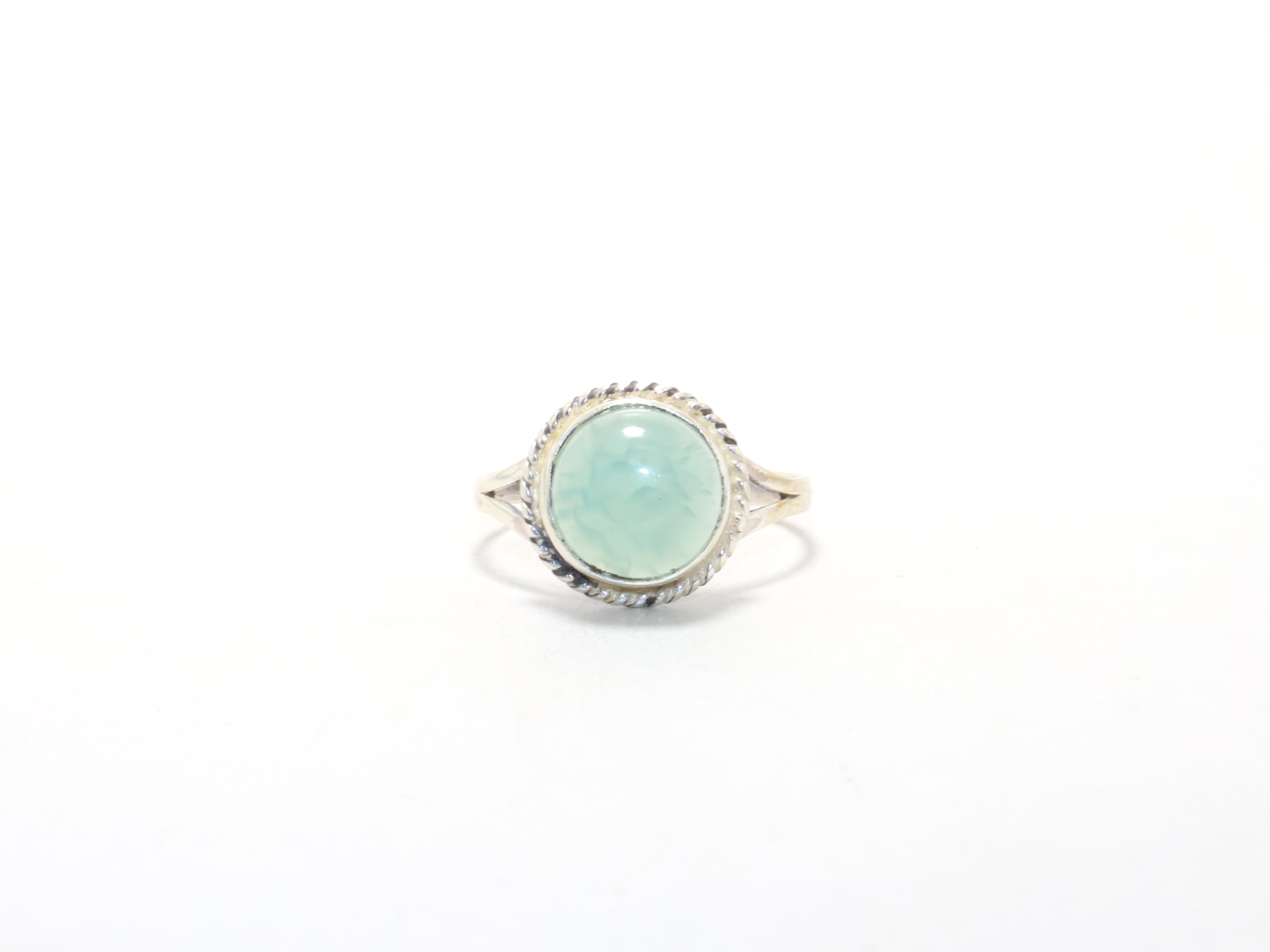Natuurlijke Aqua Chalcedoon Ring Boheemse Ring Belofte Ring Stapelring Maart Geboortesteen Ring Minimalistische Ring Cadeau voor Haar