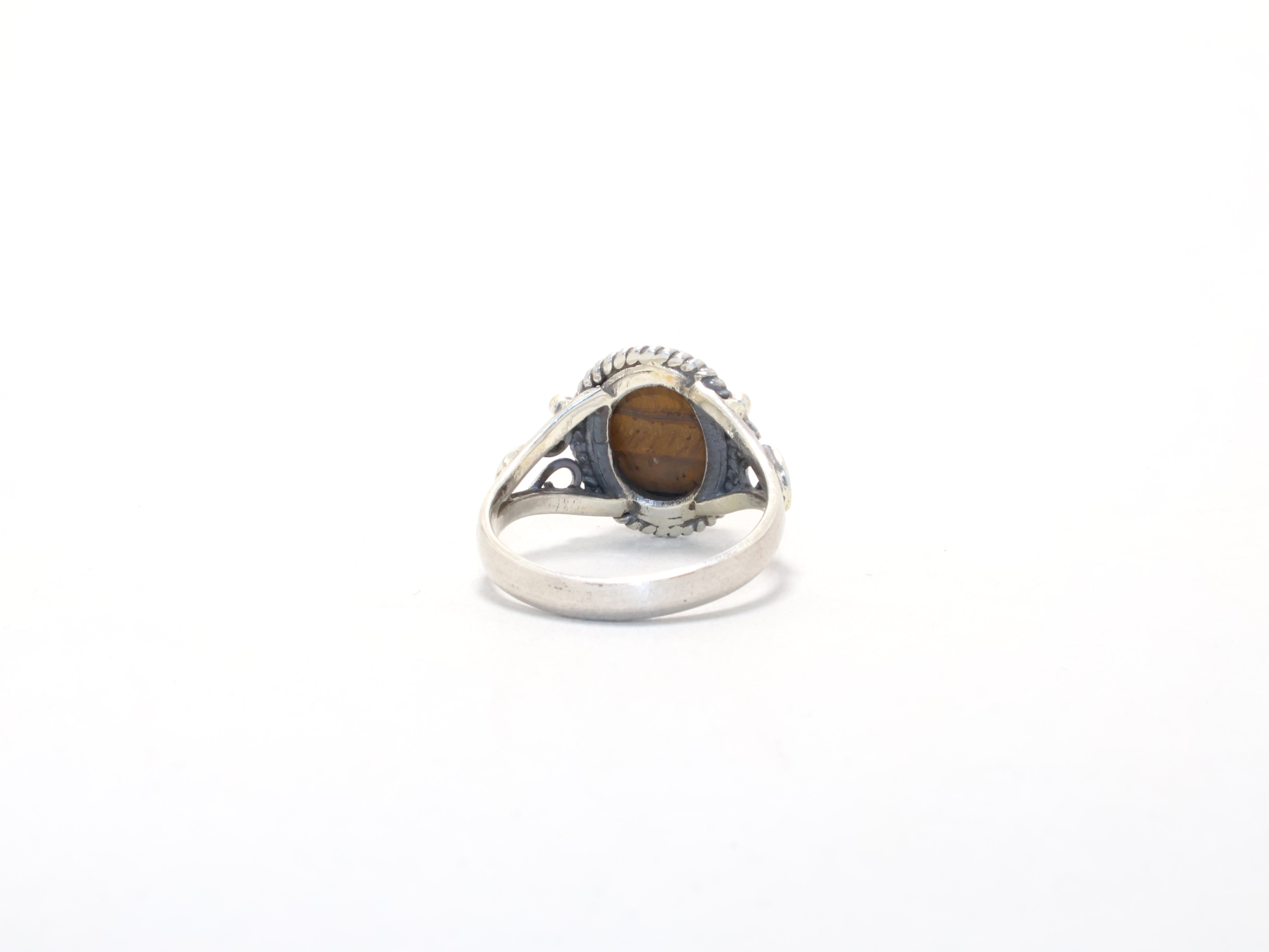 Designer Tigerauge Ring Gelber Stein Ring 925 Sterling Silber Versprechensring Geburtsstein Ring Stapelring