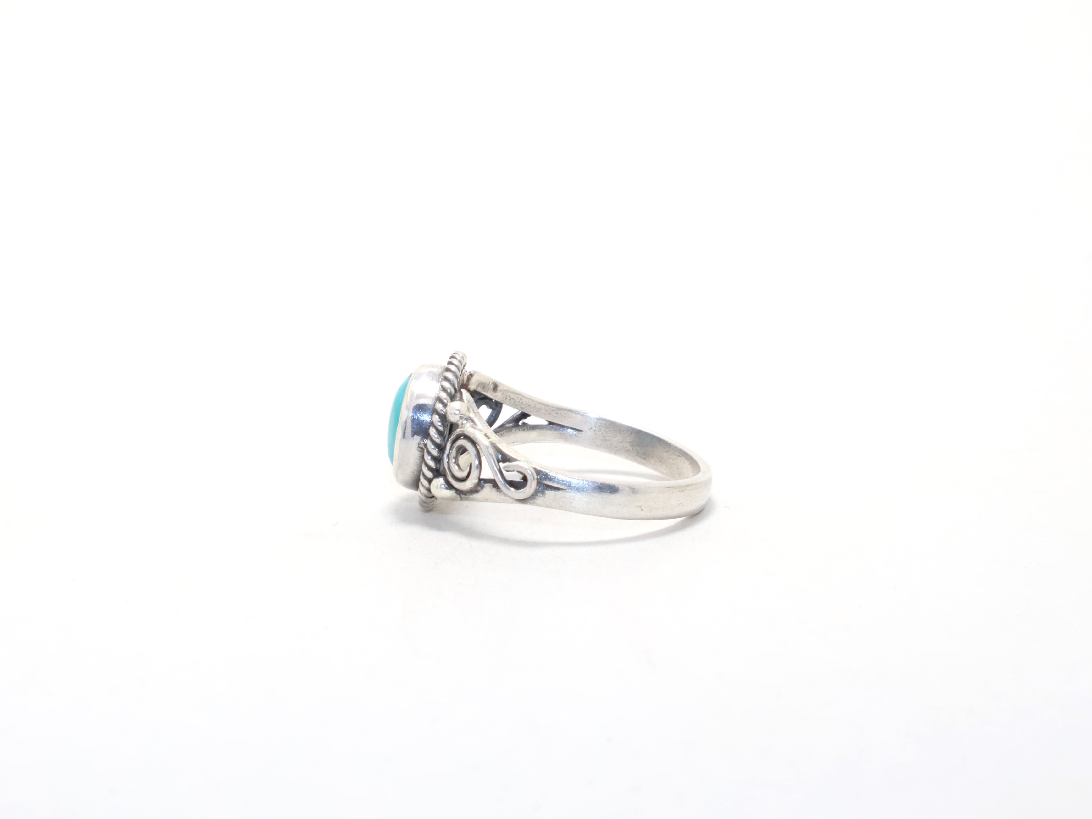 Designer Türkisring Cocktailring Boho Schmuck Minimalistischer Stapelring Geburtssteinring 925 Sterling Silber