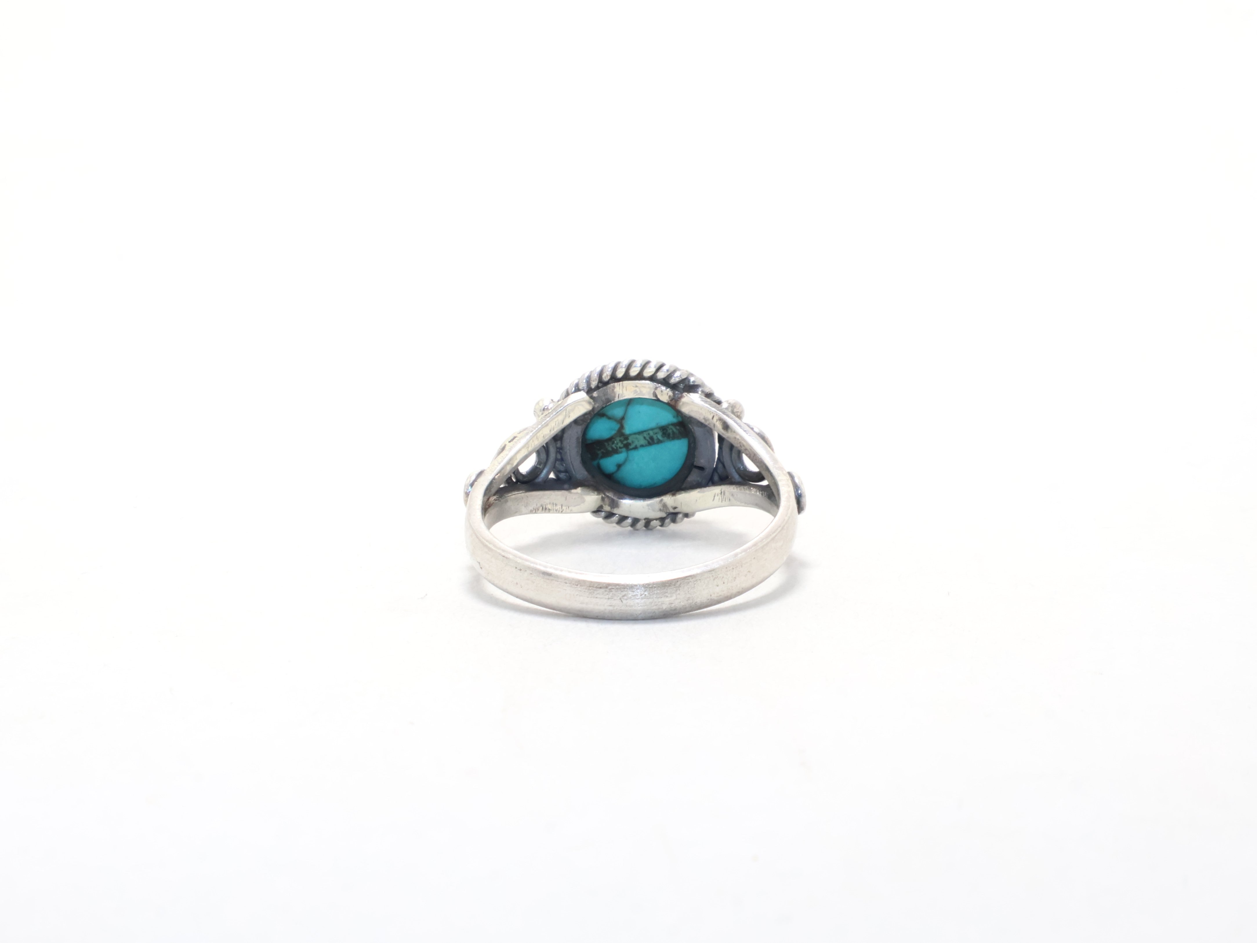 Designer Türkisring Cocktailring Boho Schmuck Minimalistischer Stapelring Geburtssteinring 925 Sterling Silber