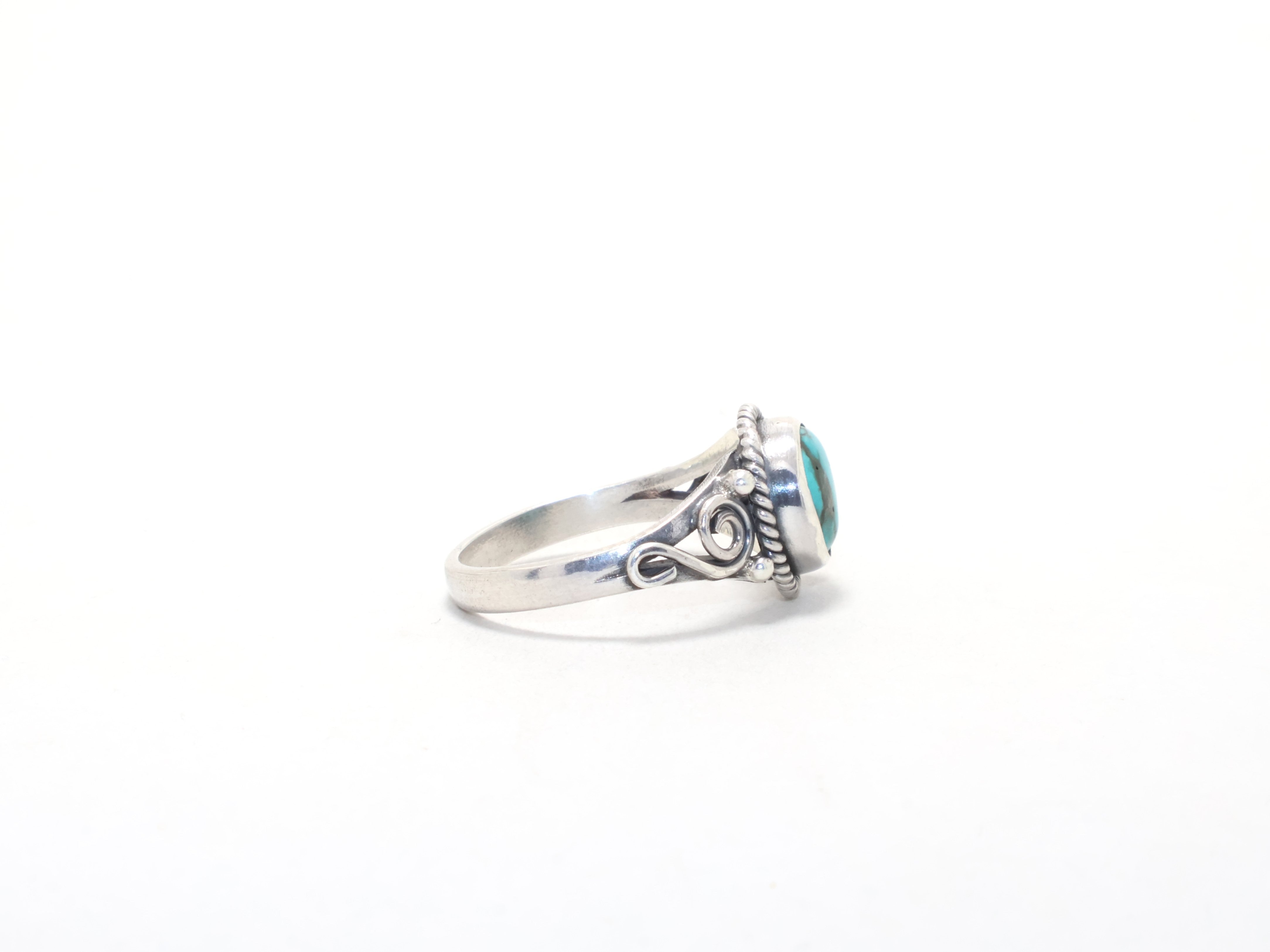 Designer Türkisring Cocktailring Boho Schmuck Minimalistischer Stapelring Geburtssteinring 925 Sterling Silber