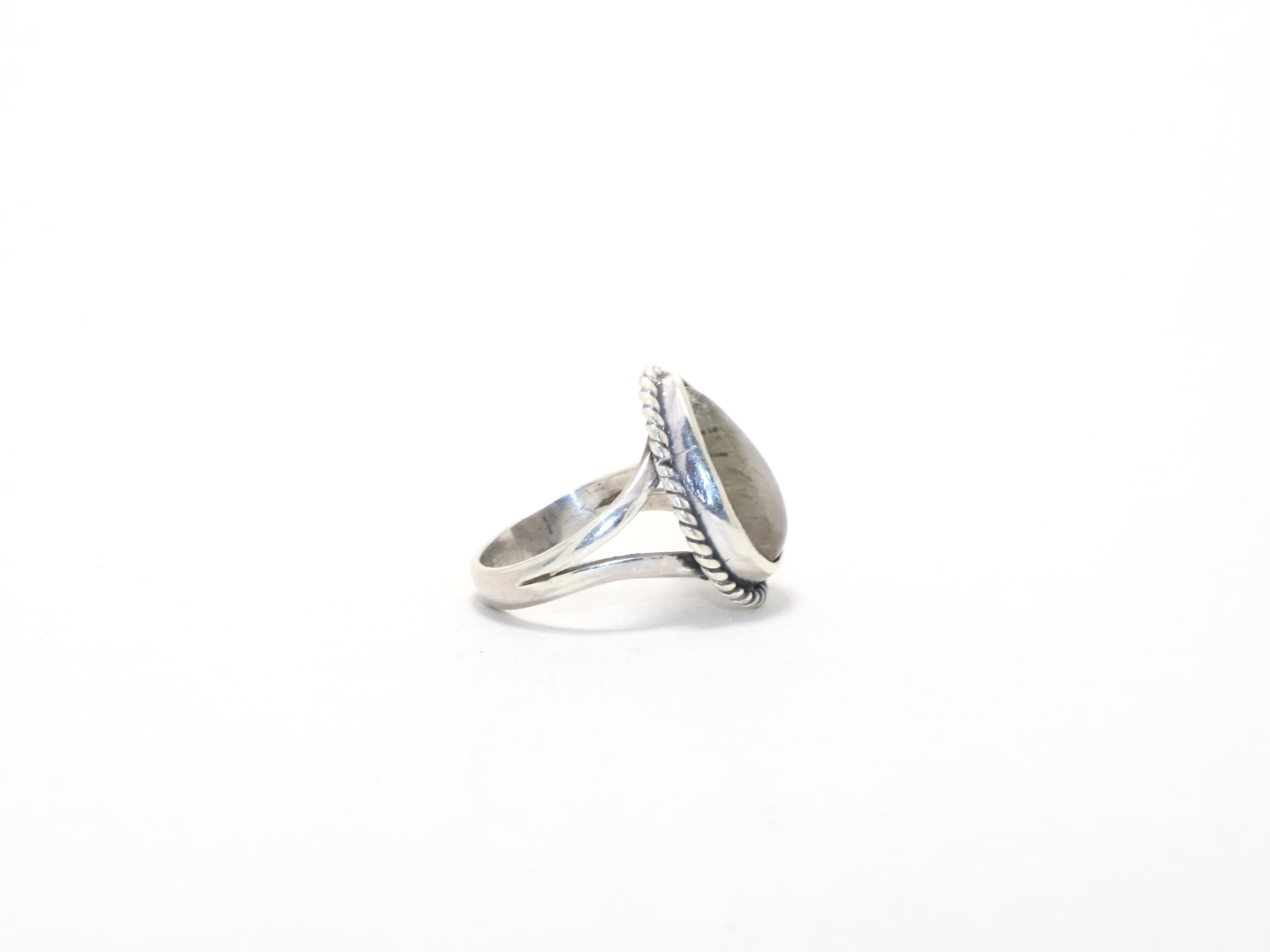 Designer Schwarzer Rutil-Ring April Geburtsstein Schwarzer Edelstein Cocktailring Geschenk Handgefertigter Ring 925 Sterlingsilber