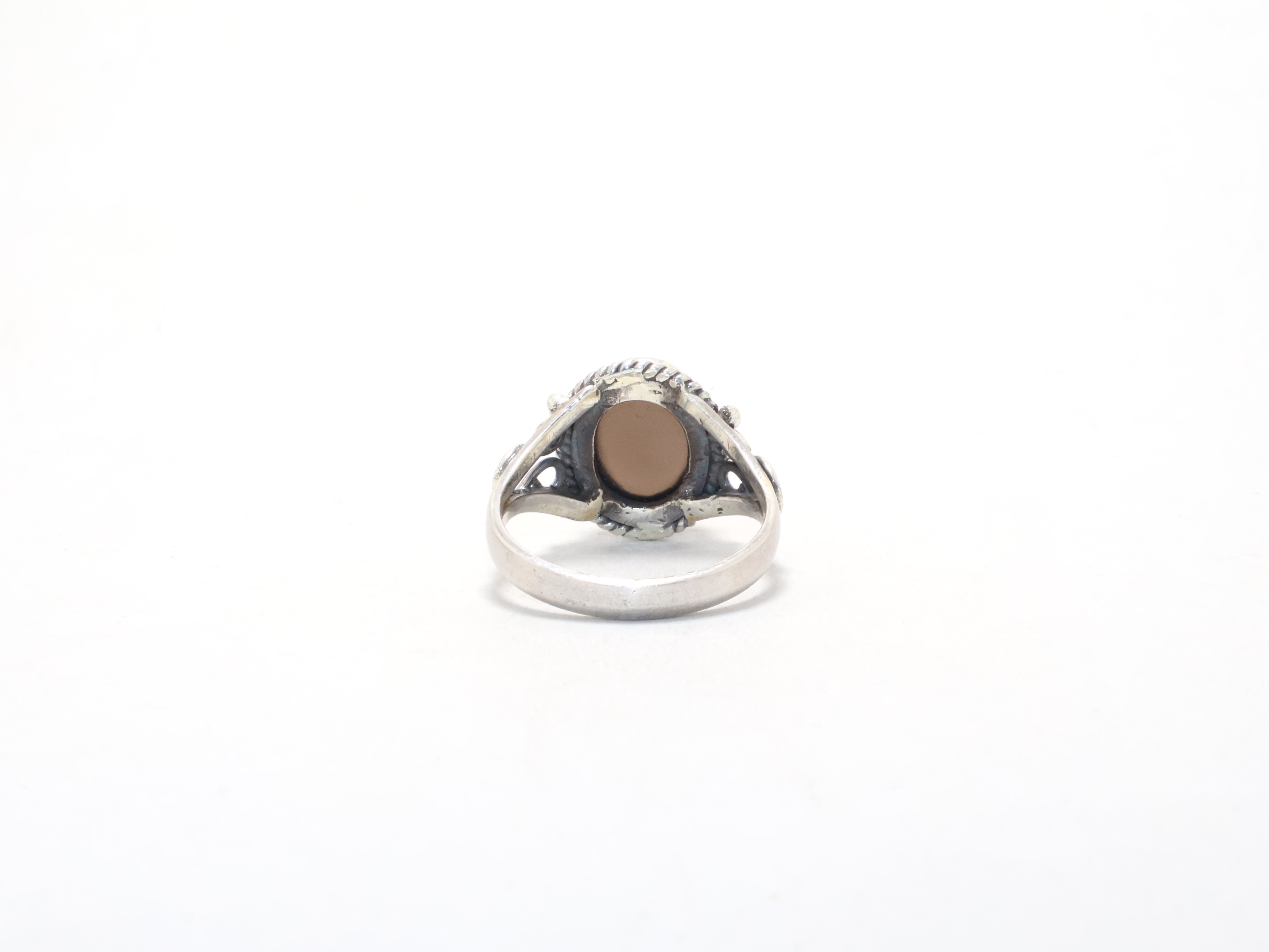 Ovaler Rauchquarz-Ring Geburtsstein Juni Zierlicher Ring Handgemachter Silberring Bohemian Ring
