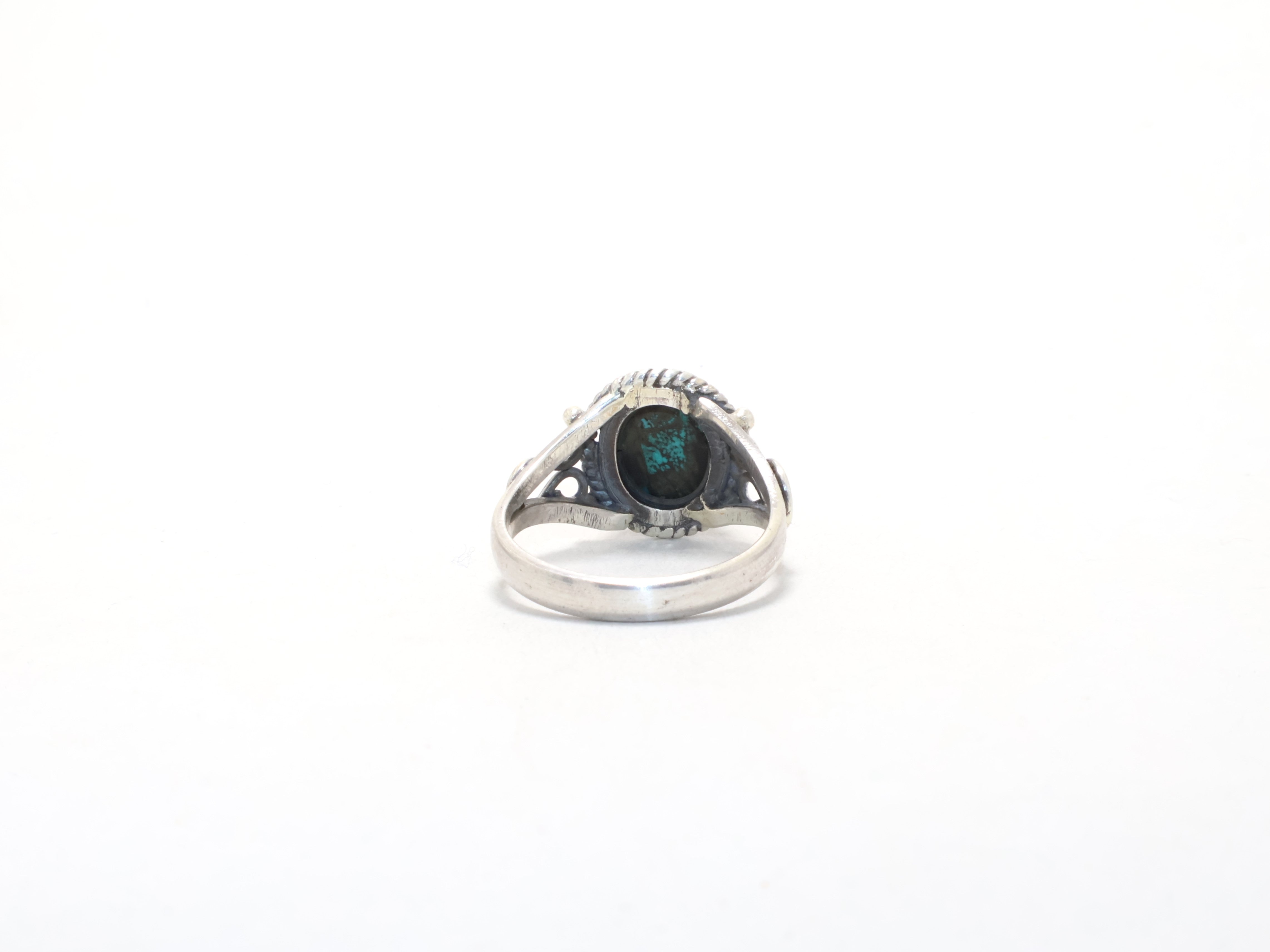 Ovaler Designer-Türkisring Dezember Geburtssteinring Böhmischer Ring Edelsteinring Handgemachter Ring 925 Sterlingsilber