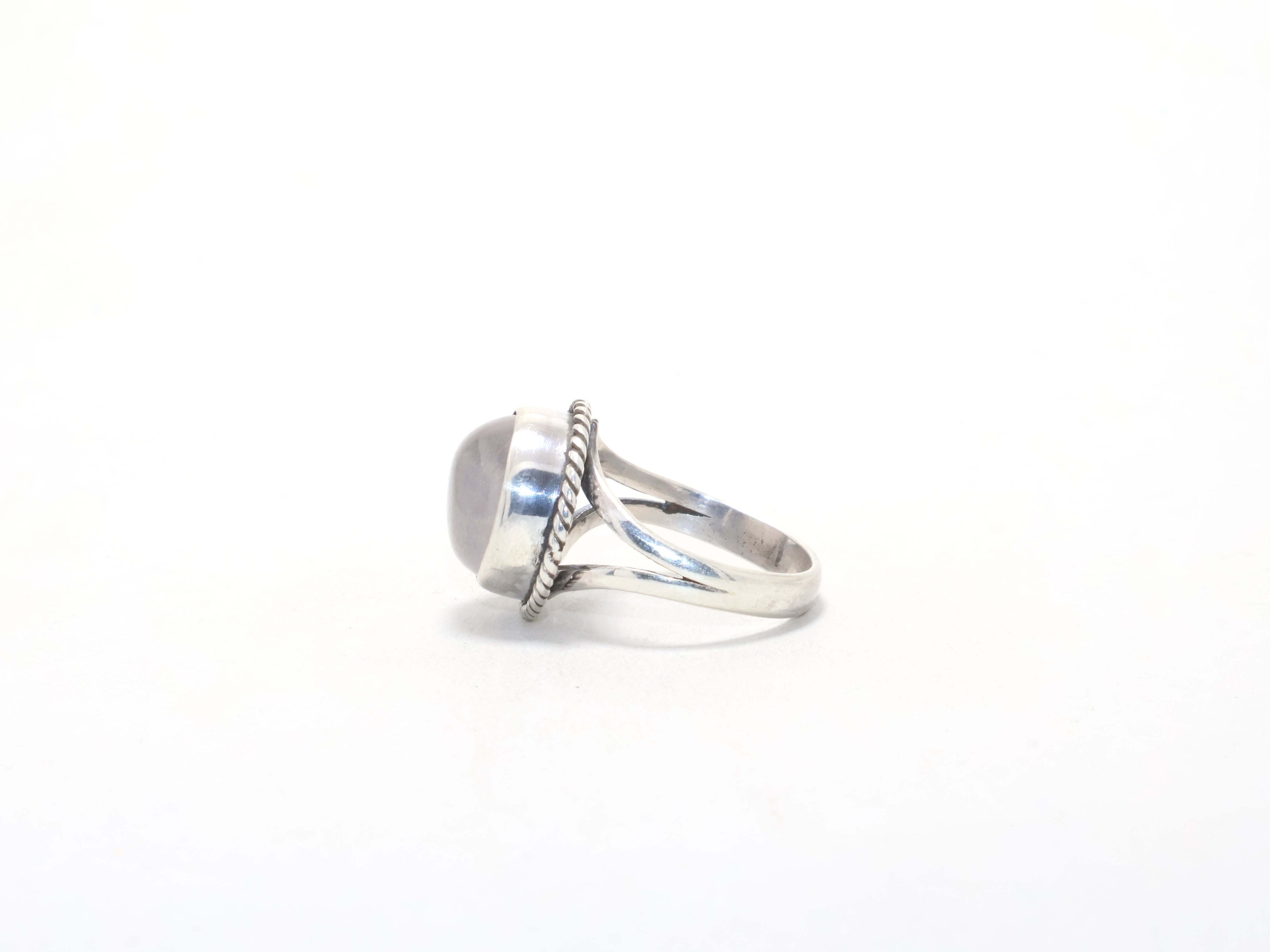 Ring aus rosa Rosenquarz, Januar-Geburtssteinring, 925er Sterlingsilberring, Geschenk für sie, Edelsteinring
