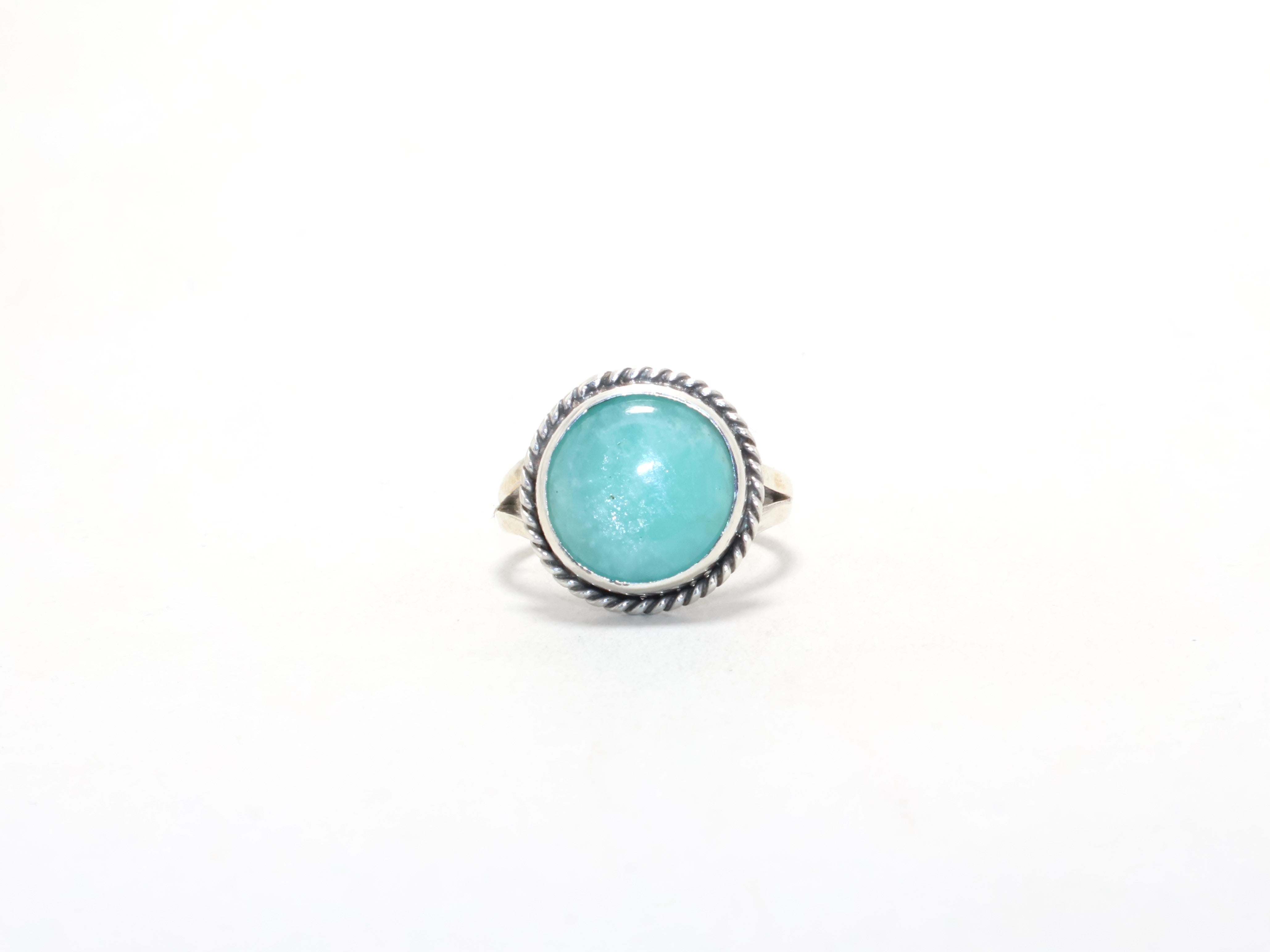 925er Silberring Natur Amazonit Ring Designer Minimalistischer Ring Edelsteinring Geburtsstein August Böhmischer Ring Schmuck
