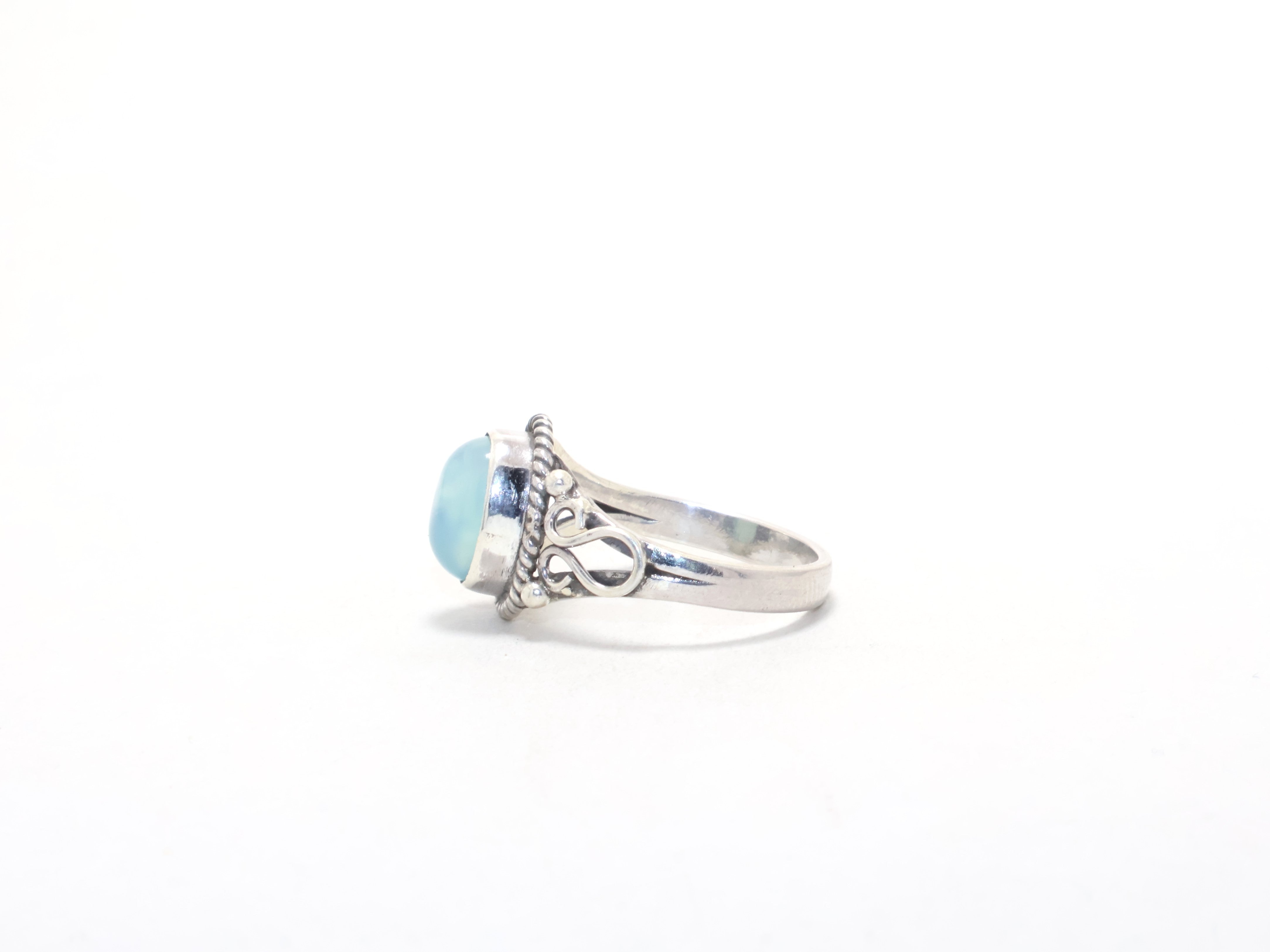 Designer Aqua Chalzedon Ring Echter Edelstein Verlobungsring Stapelring Alltagsring Geschenk für jeden Anlass