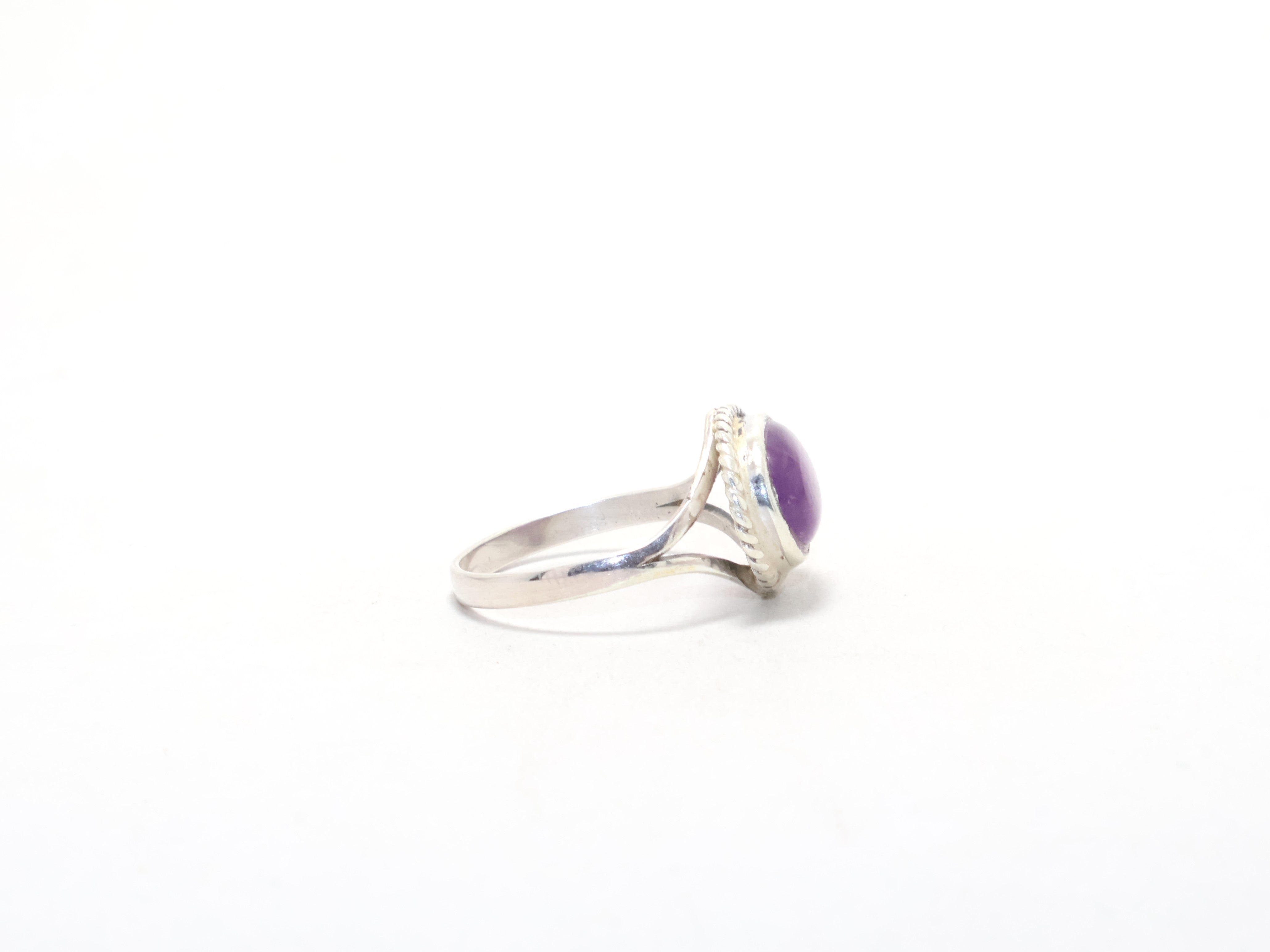 Natur Lila Amethyst Ring Geburtssteinring Verlobungsring Edelsteinring Stapelring 925 Sterlingsilber