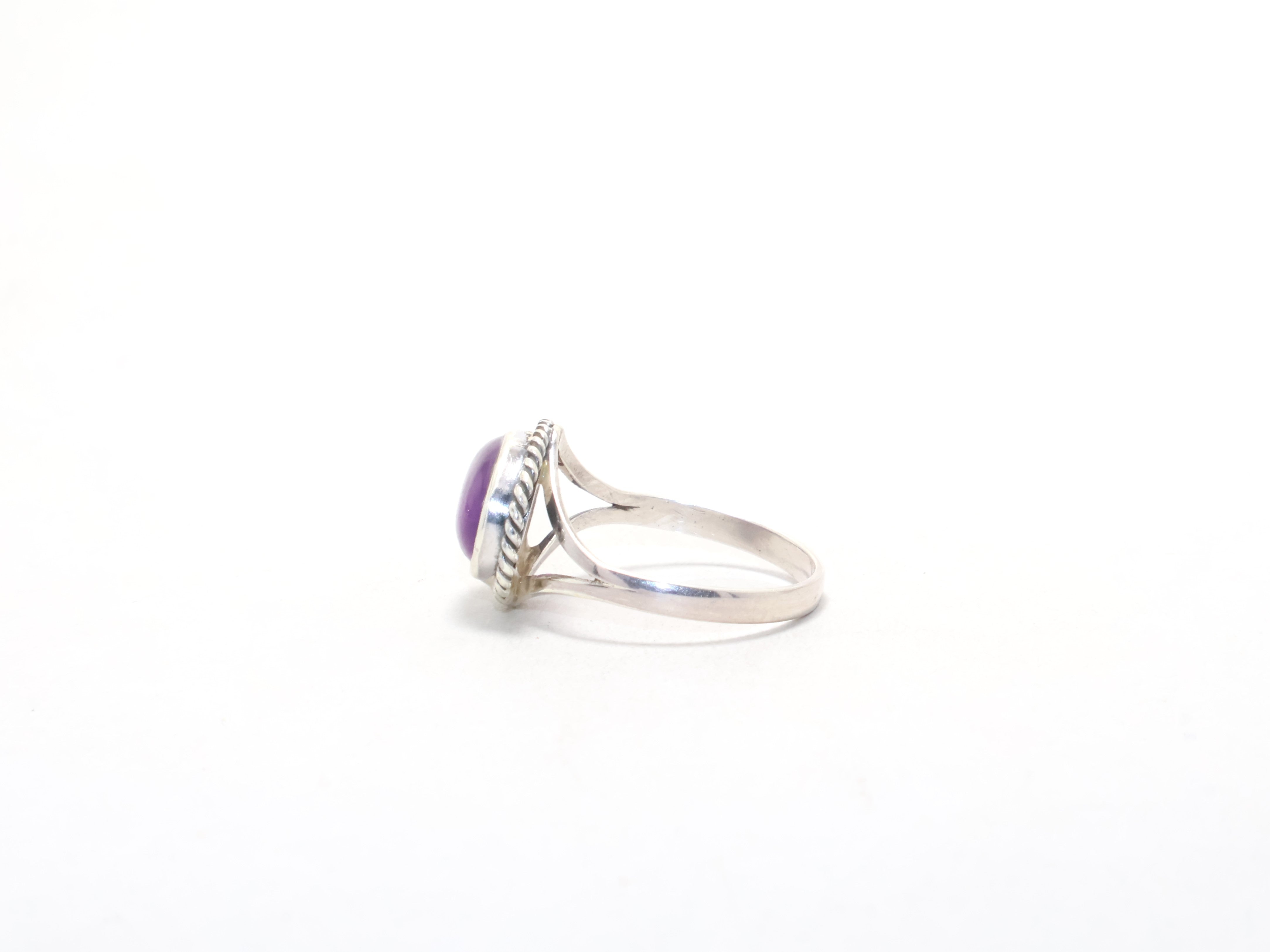 Natur Lila Amethyst Ring Geburtssteinring Verlobungsring Edelsteinring Stapelring 925 Sterlingsilber