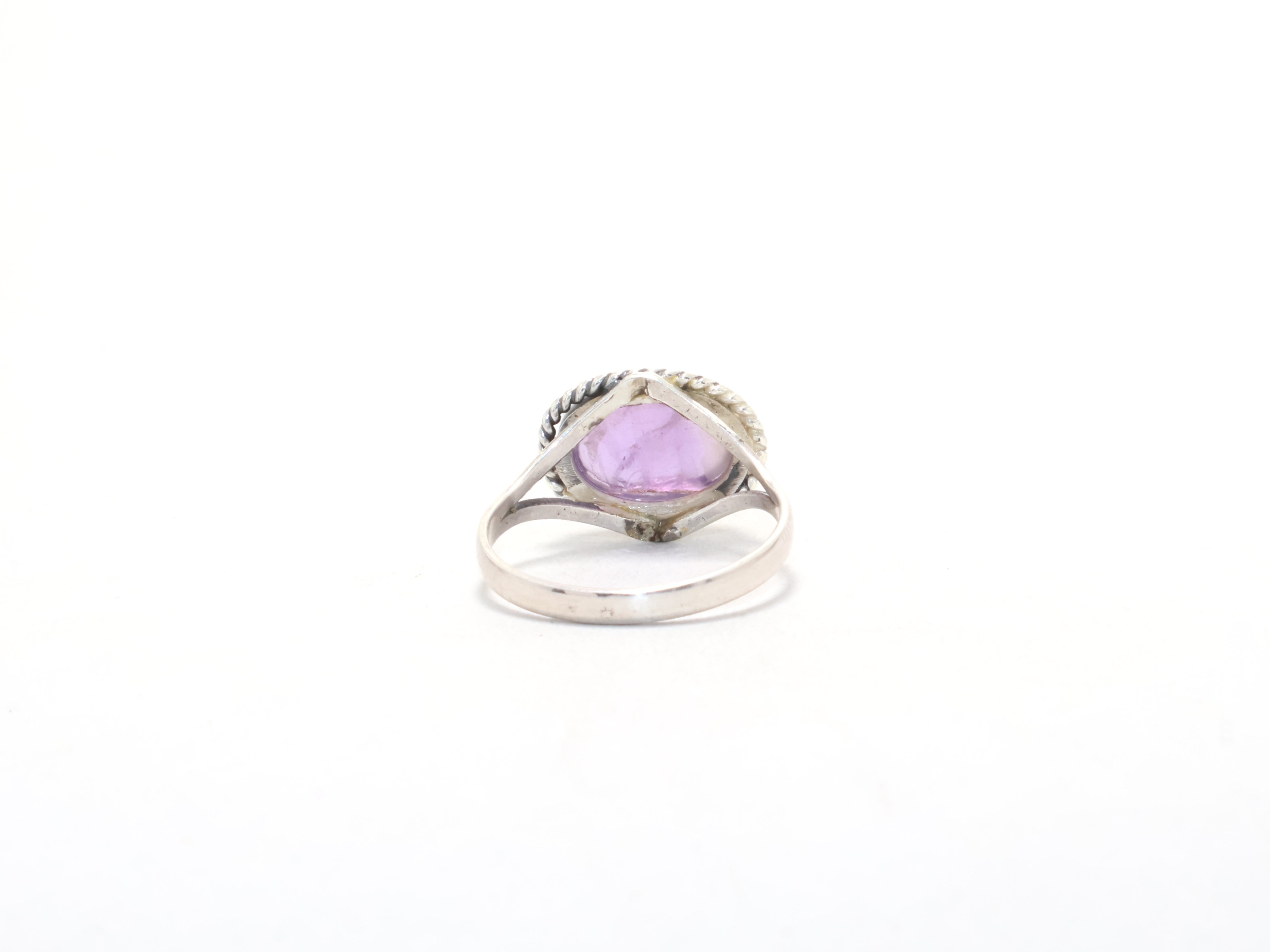 Natur Lila Amethyst Ring Geburtssteinring Verlobungsring Edelsteinring Stapelring 925 Sterlingsilber