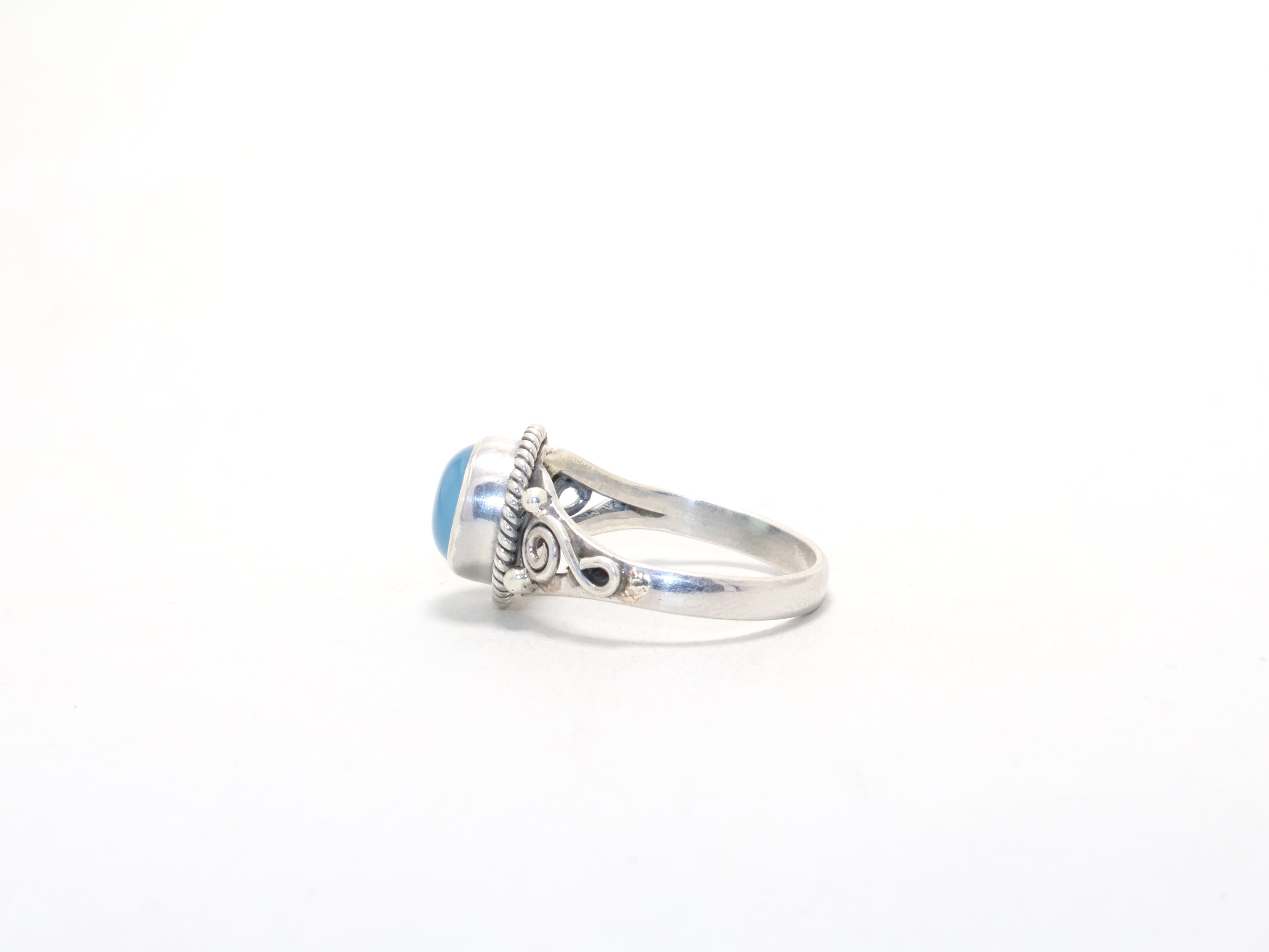 Aqua Chalcedon Ring Silber Designer Ring Stapelring Juni Geburtsstein Ring Handgefertigter Ring Geschenk Für Sie