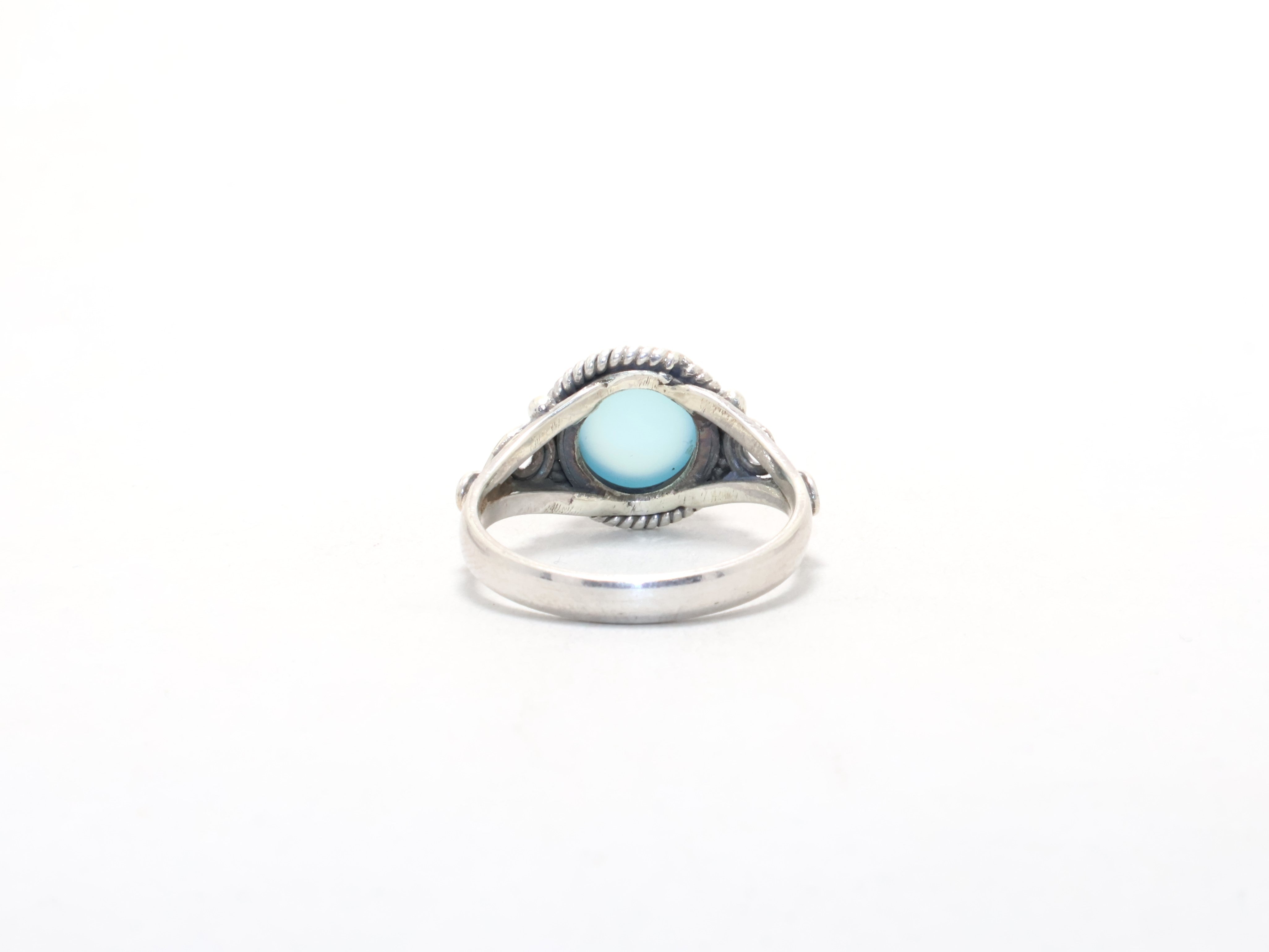 Aqua Chalcedon Ring Silber Designer Ring Stapelring Juni Geburtsstein Ring Handgefertigter Ring Geschenk Für Sie