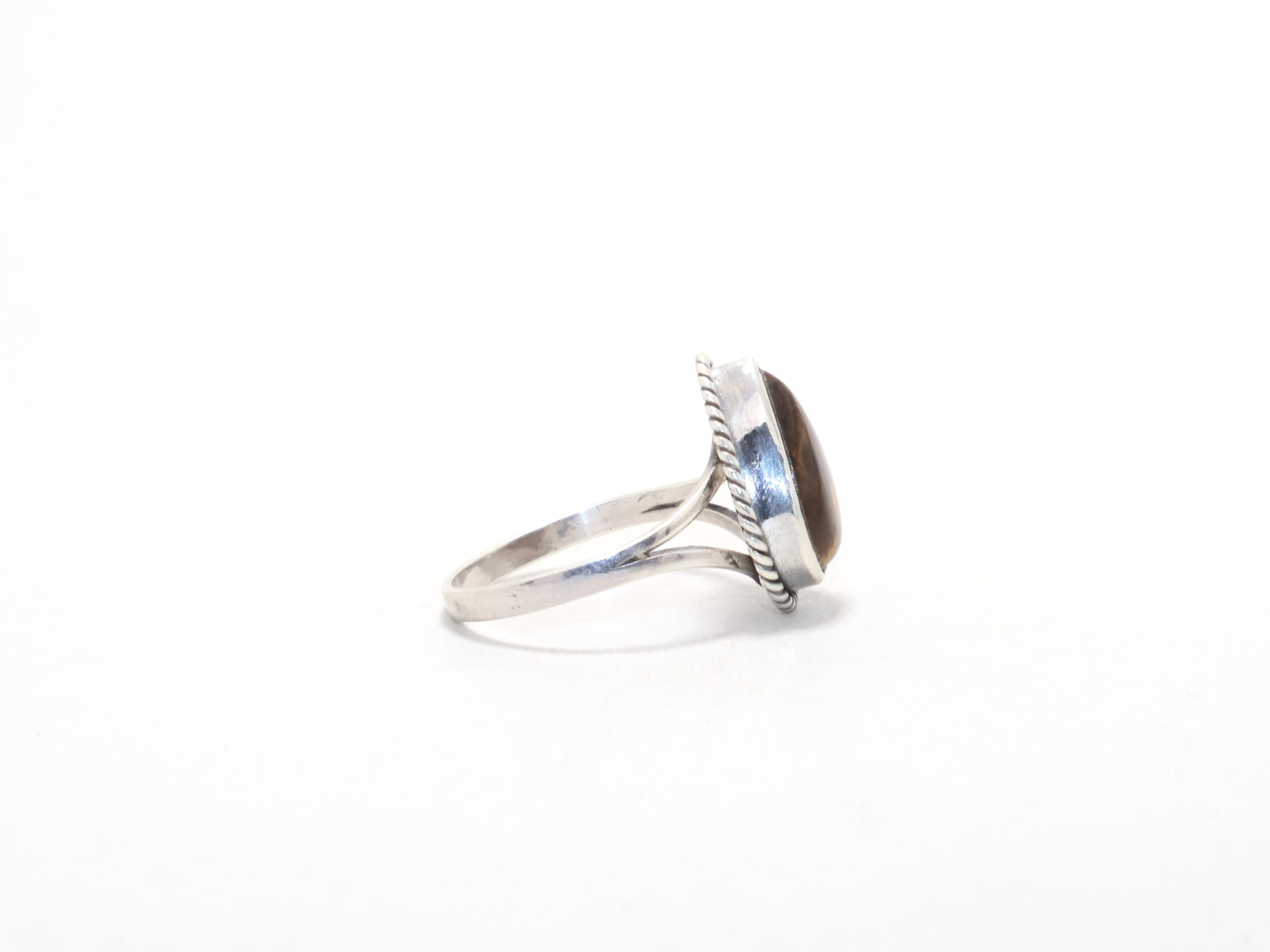 Tropfen Tigerauge Ring Handgemachter Designer Ring Versprechensring Geburtssteinring Böhmischer Ring 925 Sterling Silber