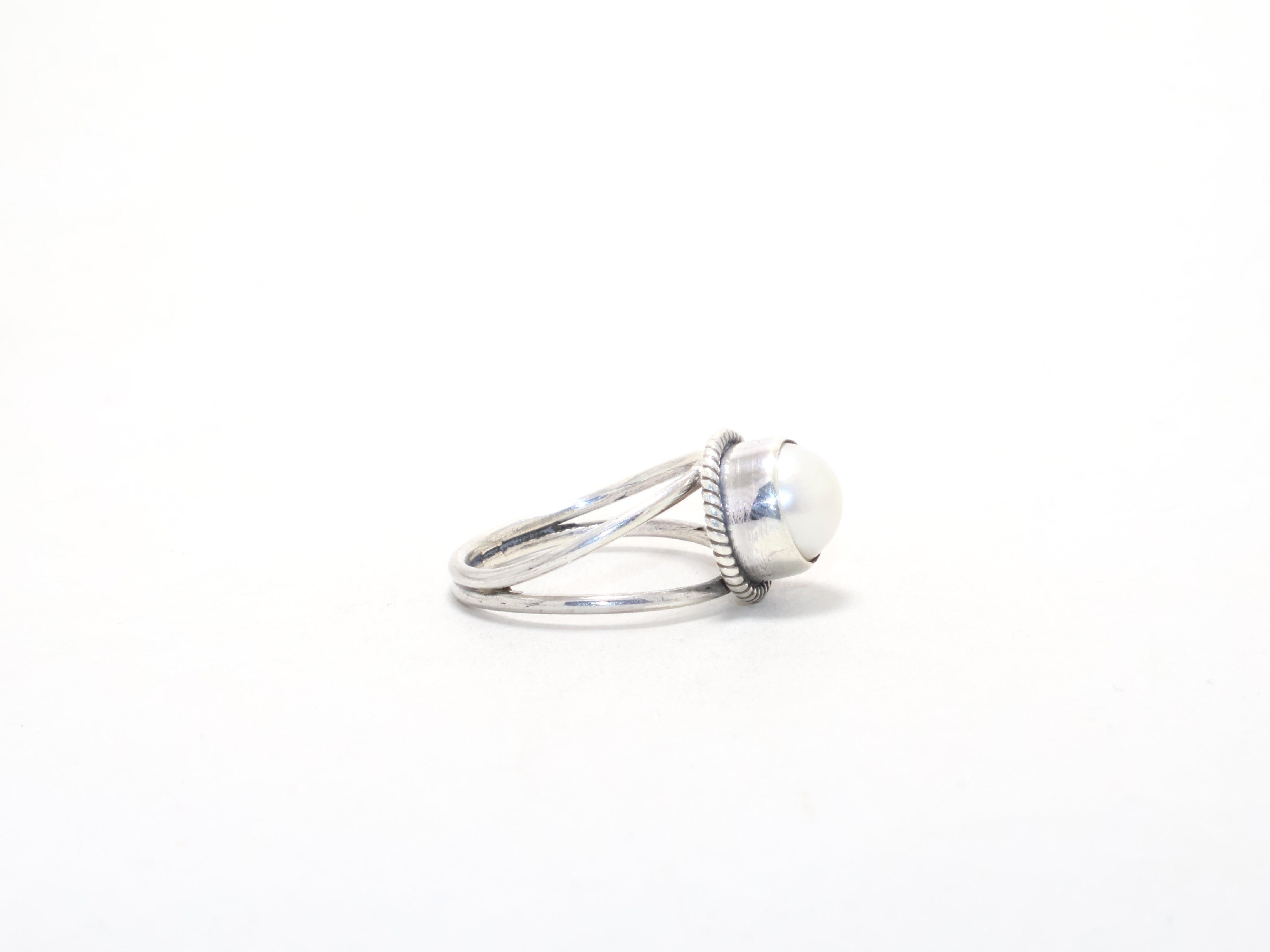 Silberner Perlenring Süßwasserperle Zierlicher Ring Handgemachter Ring 925er Sterling Silber Geschenk Für Alle Designer Ring