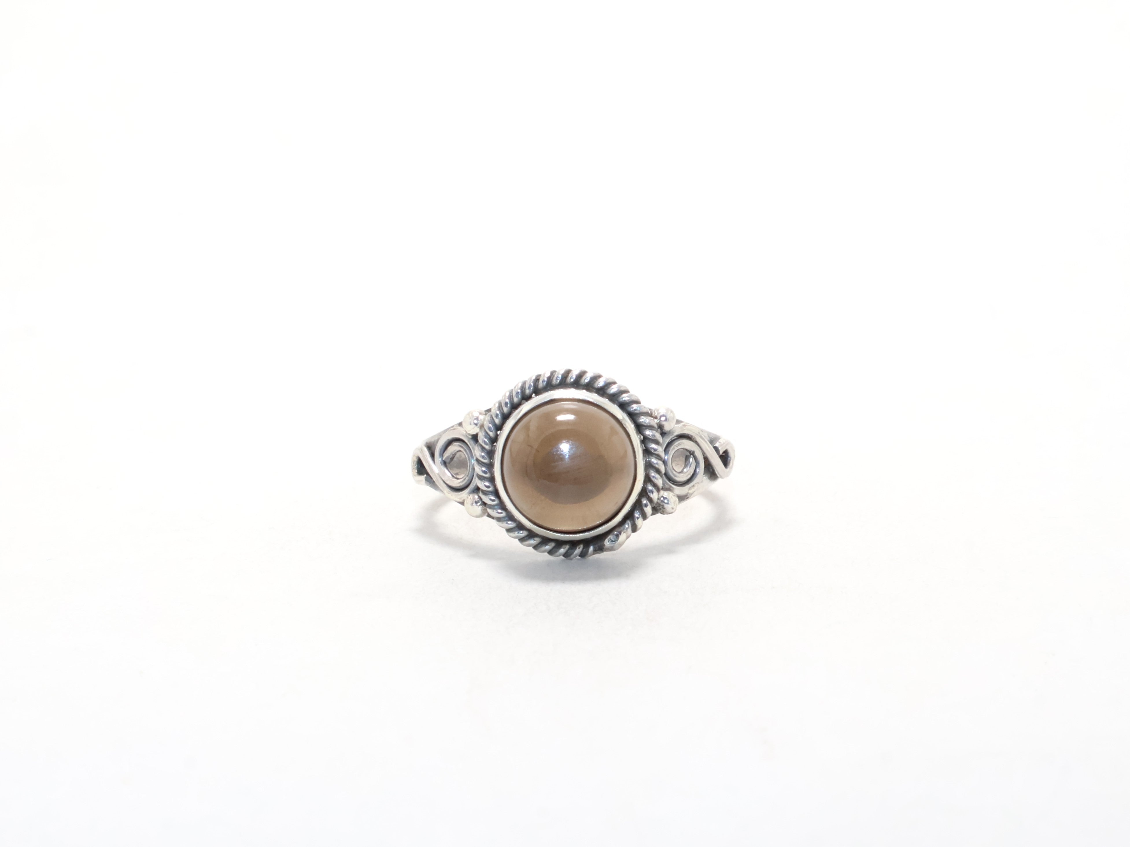 Rauchquarz Silberring Geburtsstein-Ring Alltagsring Böhmischer Versprechensring 925 Sterling Silber Geschenk für sie