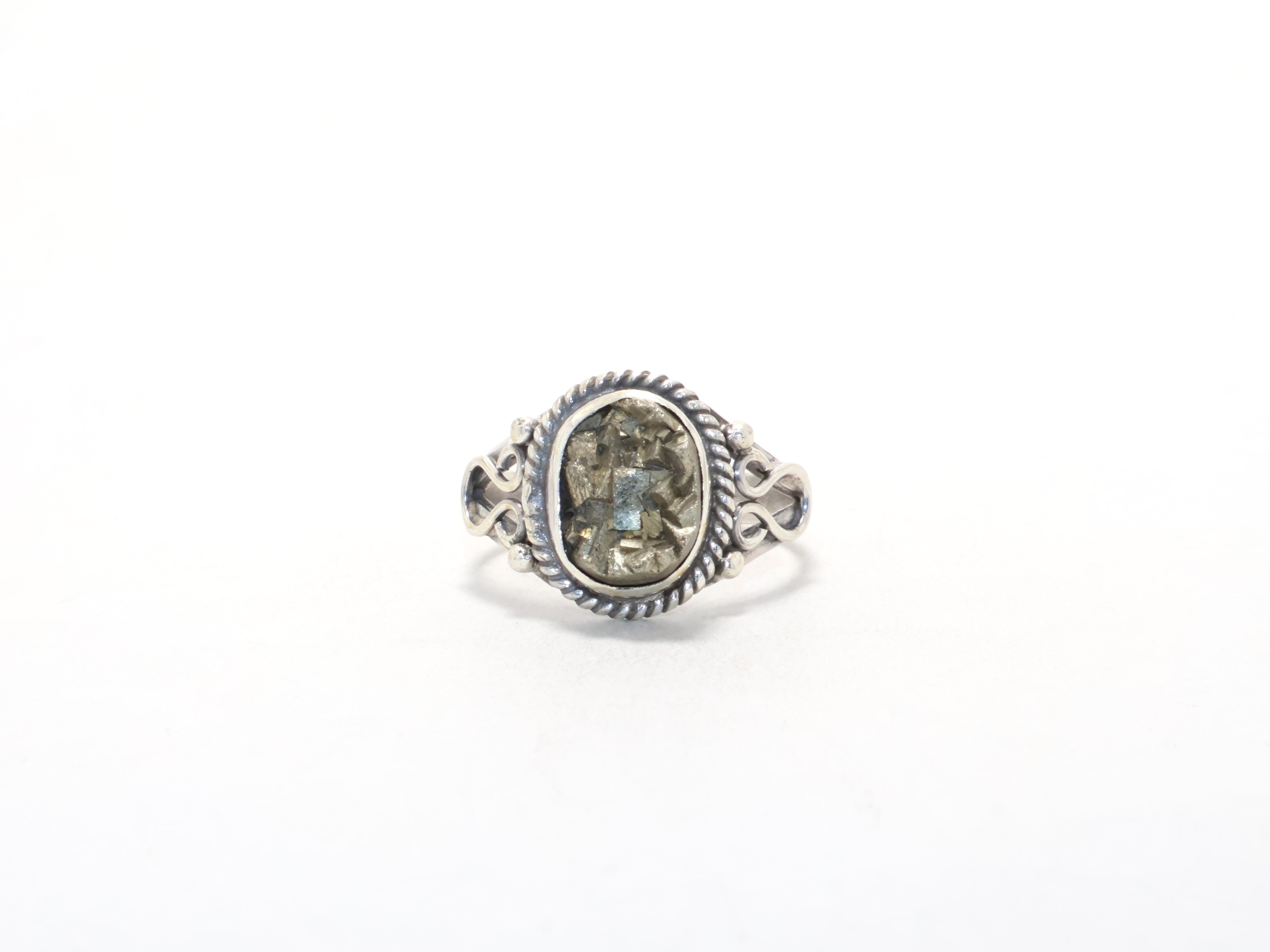 Ruwe Pyriet Edelsteen Ring Onbewerkte Steen Minimalistische Ring 925 Sterling Zilver Stapelring Designer Ring