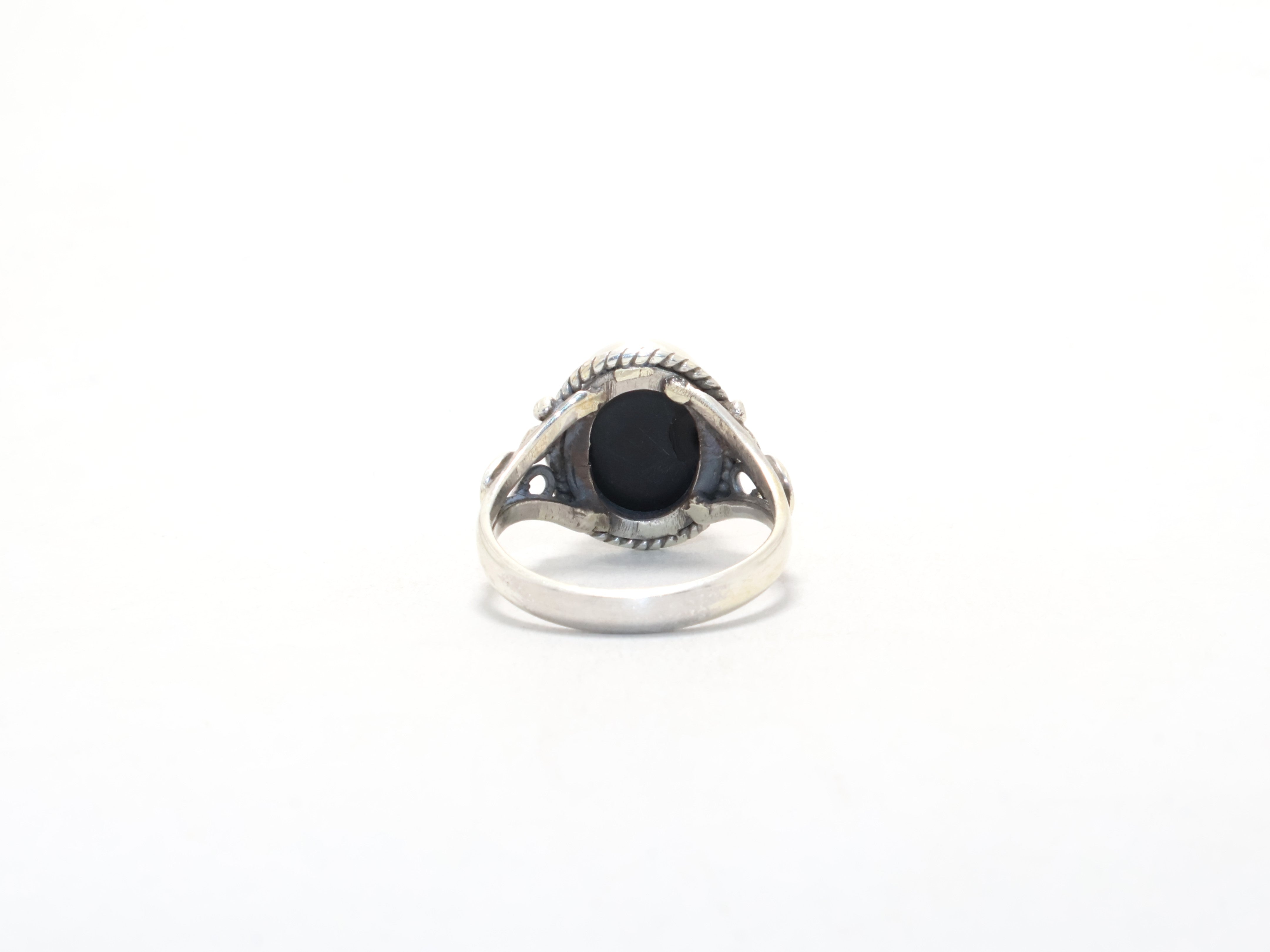 Schwarzer Onyx Stacking Ring Edelsteinring Cocktailring Bohemian Ring 925 Sterling Silber Geschenk für Sie
