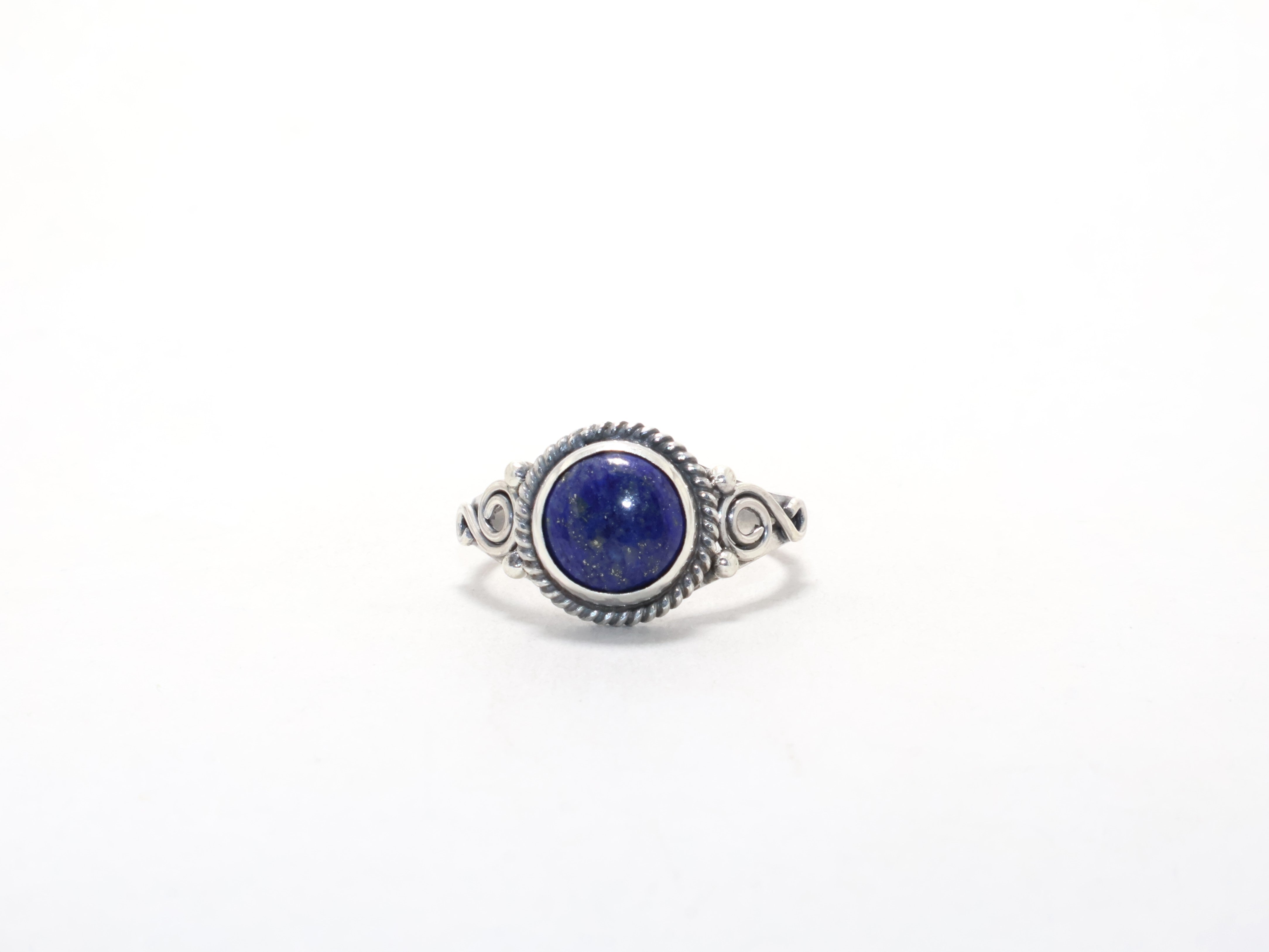 Silber Lapislazuli Ring Cocktailring September Geburtsstein Handgefertigt Minimalistischer Schmuck Böhmischer Ring Edelsteinring
