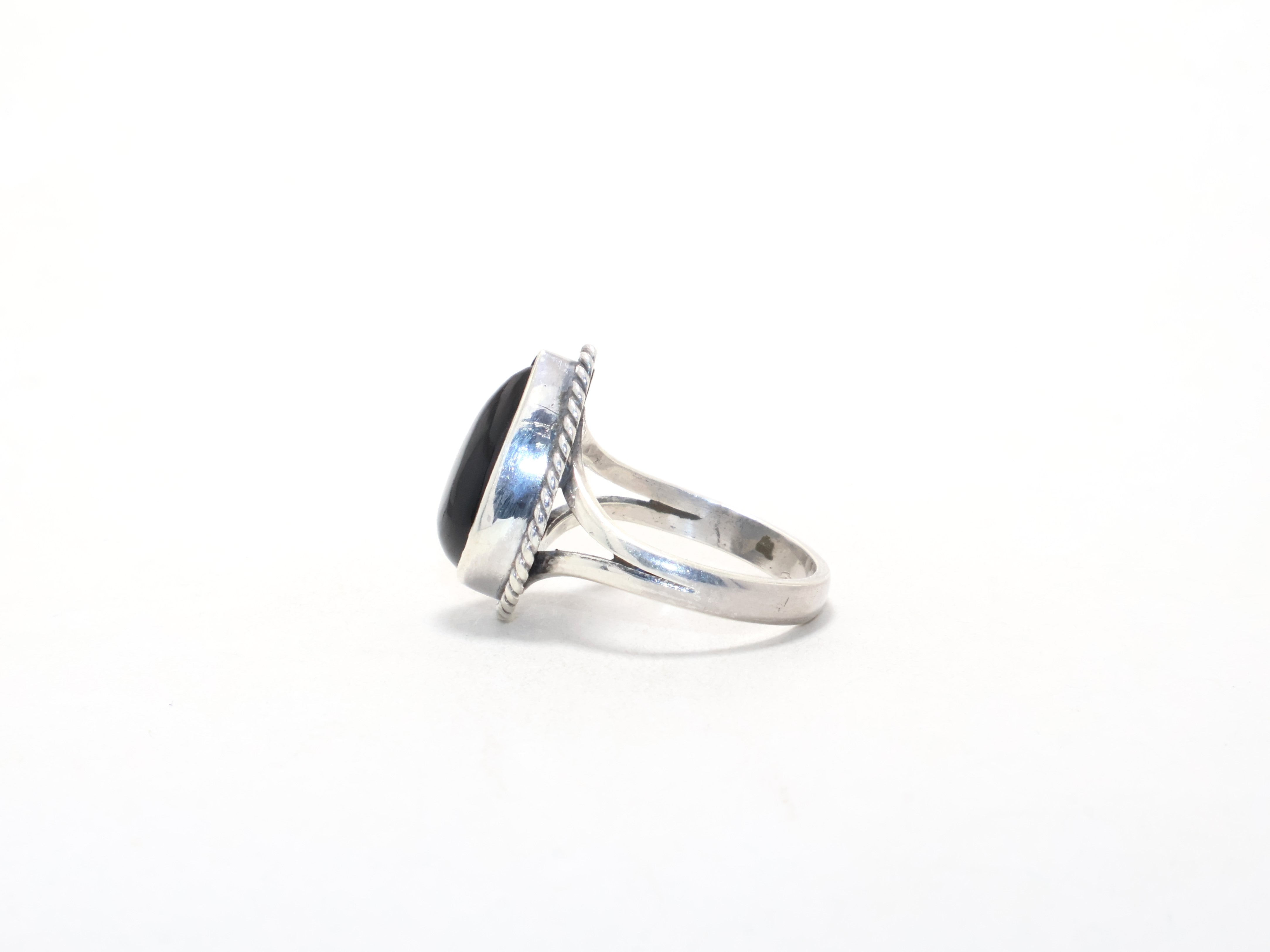 Echter schwarzer Onyx-Ring, Cocktailring, Geburtsstein Dezember, Verlobungsring, Freundschaftsring, Geschenk für jedermann, 925er Sterlingsilber