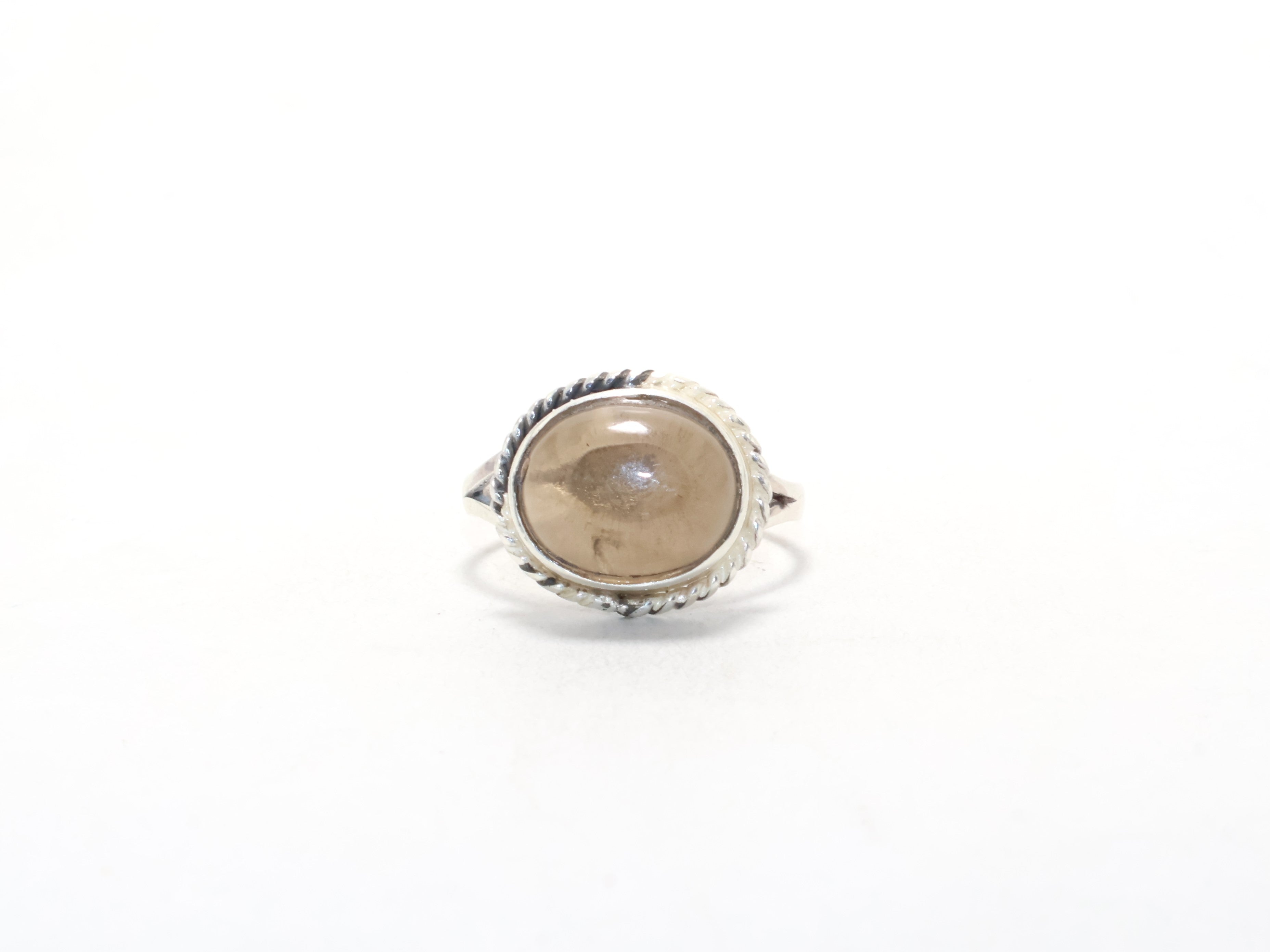 Handgefertigter Rauchquarz-Edelsteinring Zierlicher Ring Geburtssteinring 925 Sterling Silber Versprechensring