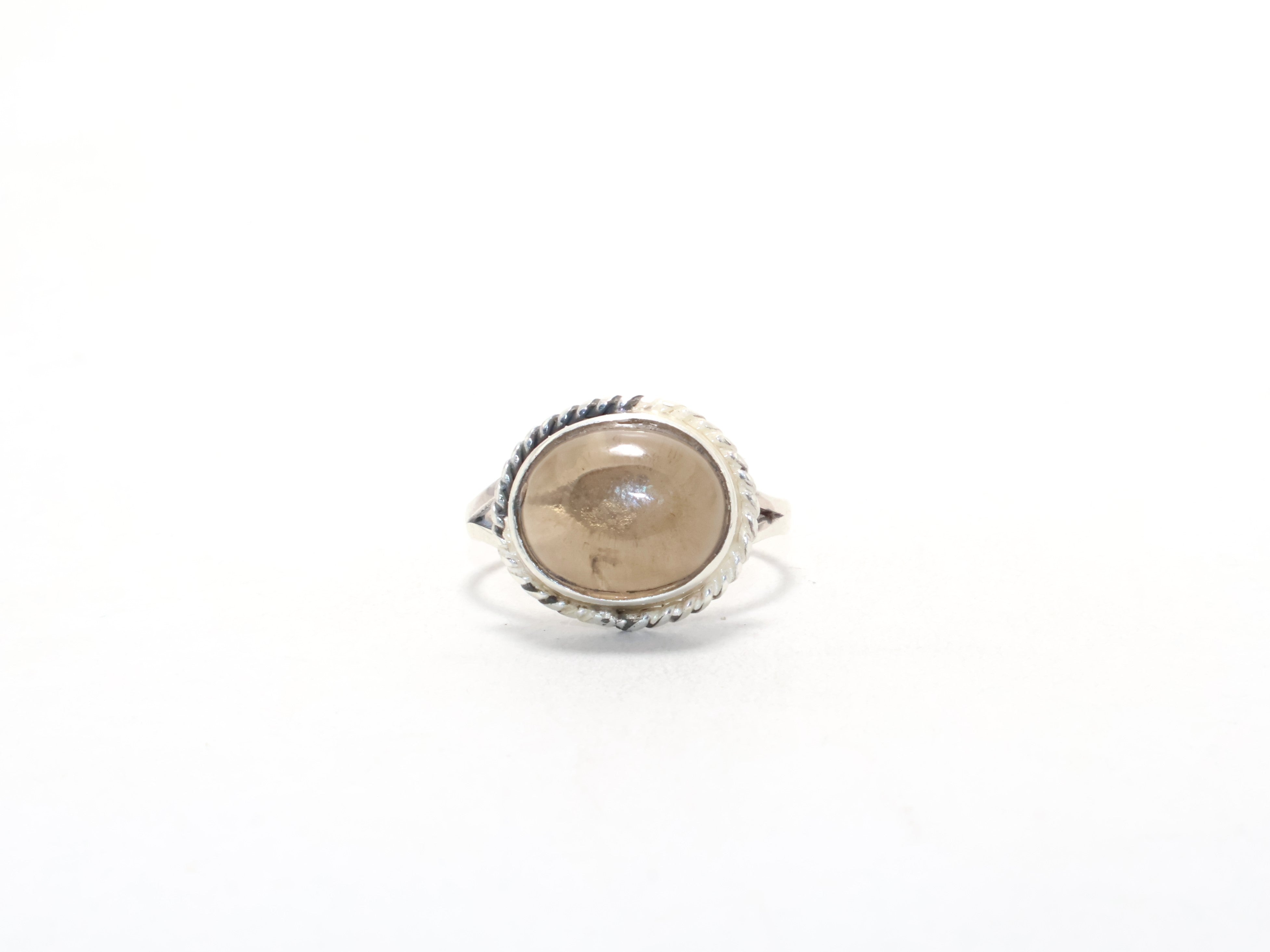 Handgefertigter Rauchquarz-Edelsteinring Zierlicher Ring Geburtssteinring 925 Sterling Silber Versprechensring
