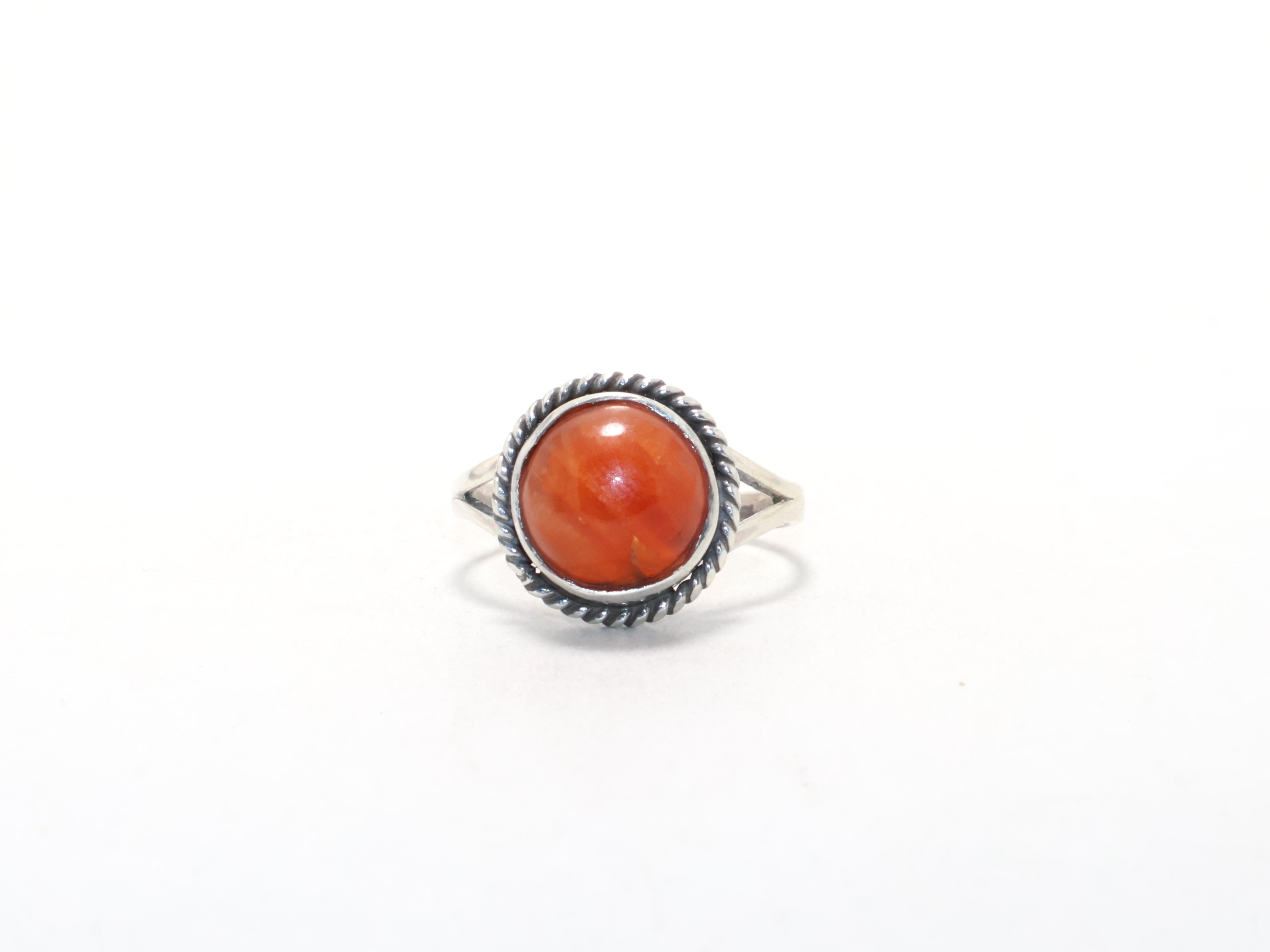 Handgemachter Karneol Edelsteinring August Geburtsstein Minimalistischer Ring Stapelring Boho Designer Ring
