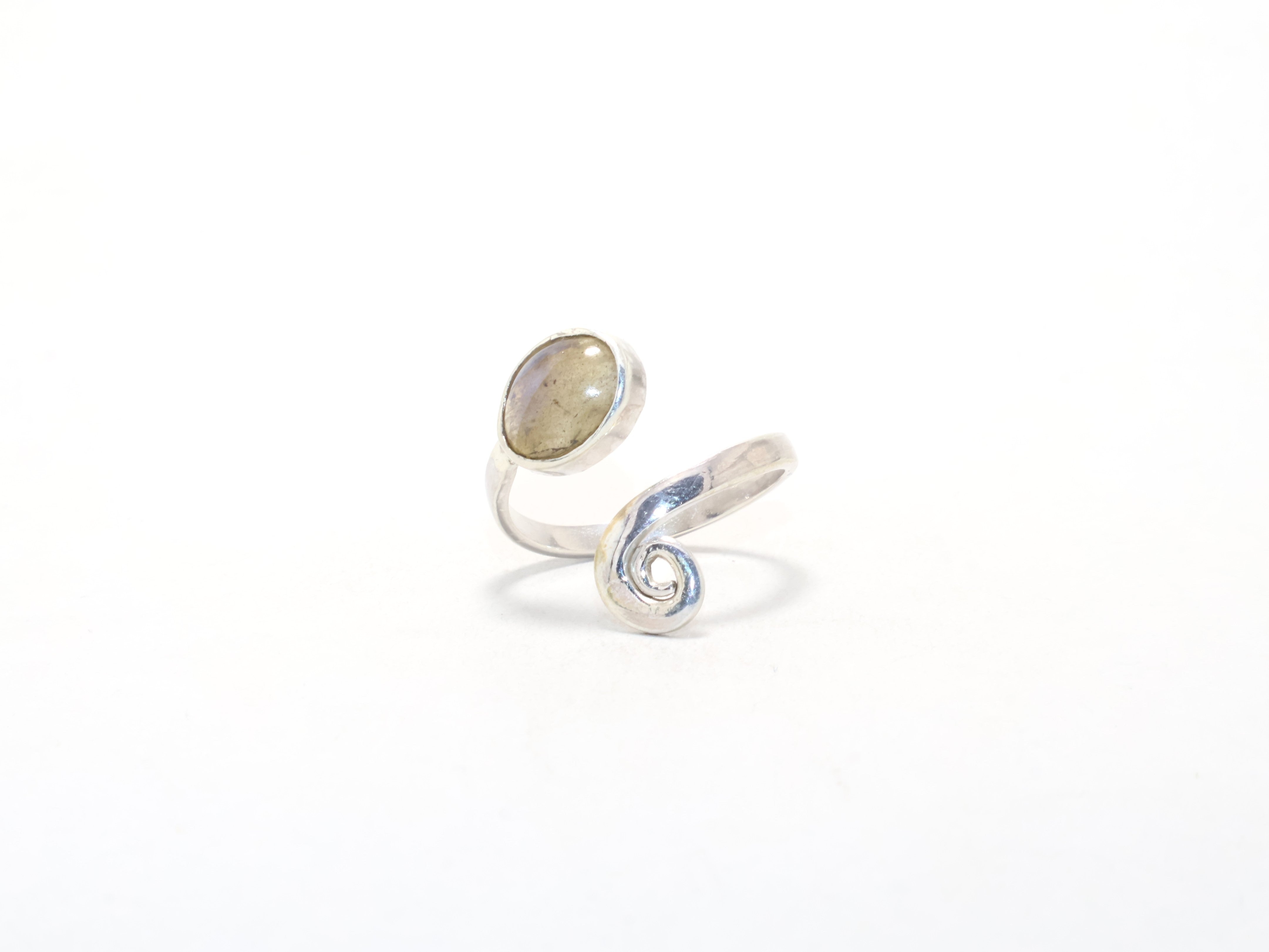 Blauer Feuer Labradorit Edelsteinring 925 Sterling Silber Minimalistischer Ring Handgefertigter Alltagsring Versprechensring Zarter Ring