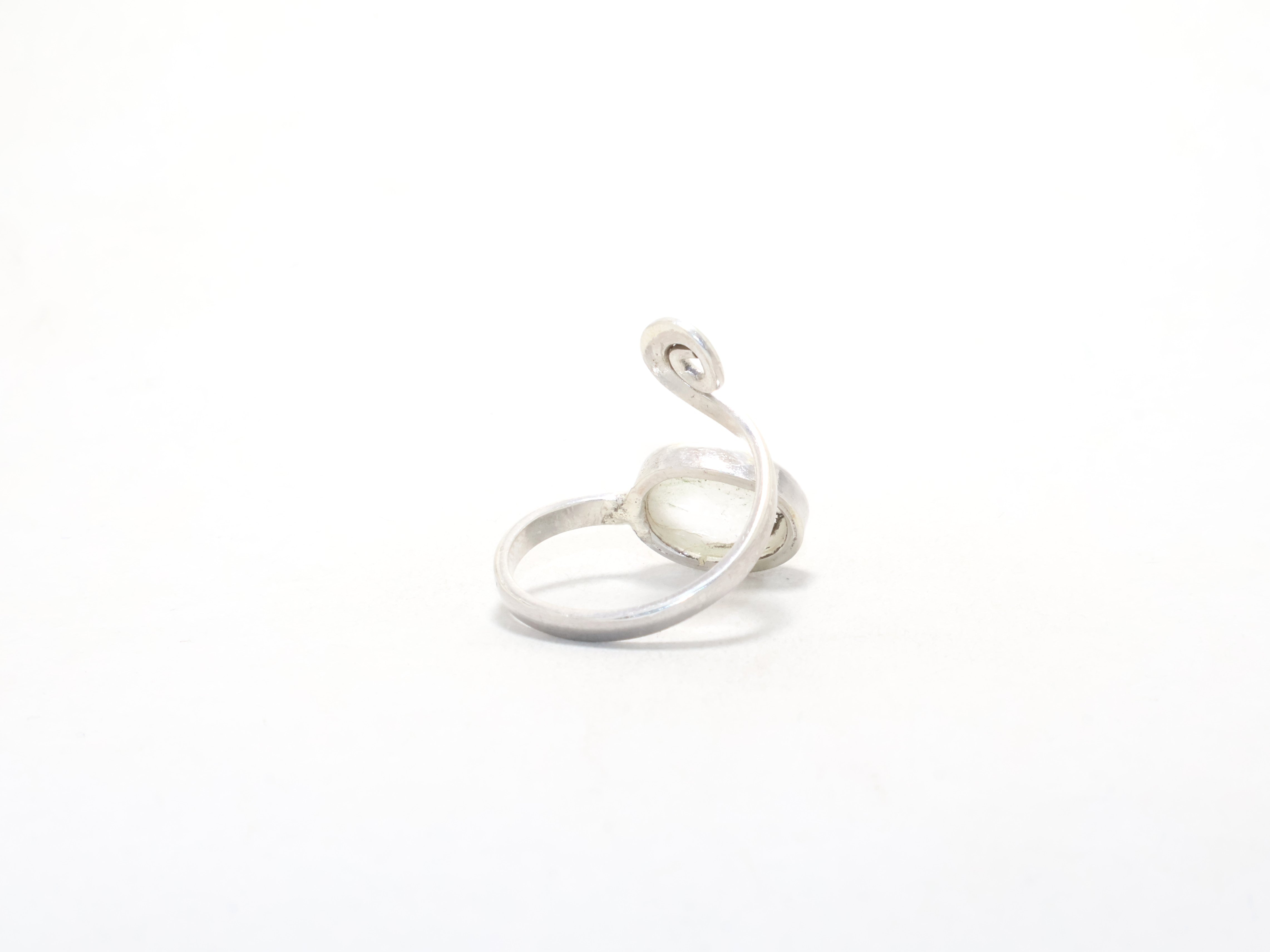 Handgemachter Ring aus natürlichem Quarzkristall, April-Geburtssteinring, Böhmischer Ring, 925er Sterlingsilber, Geschenk für Sie