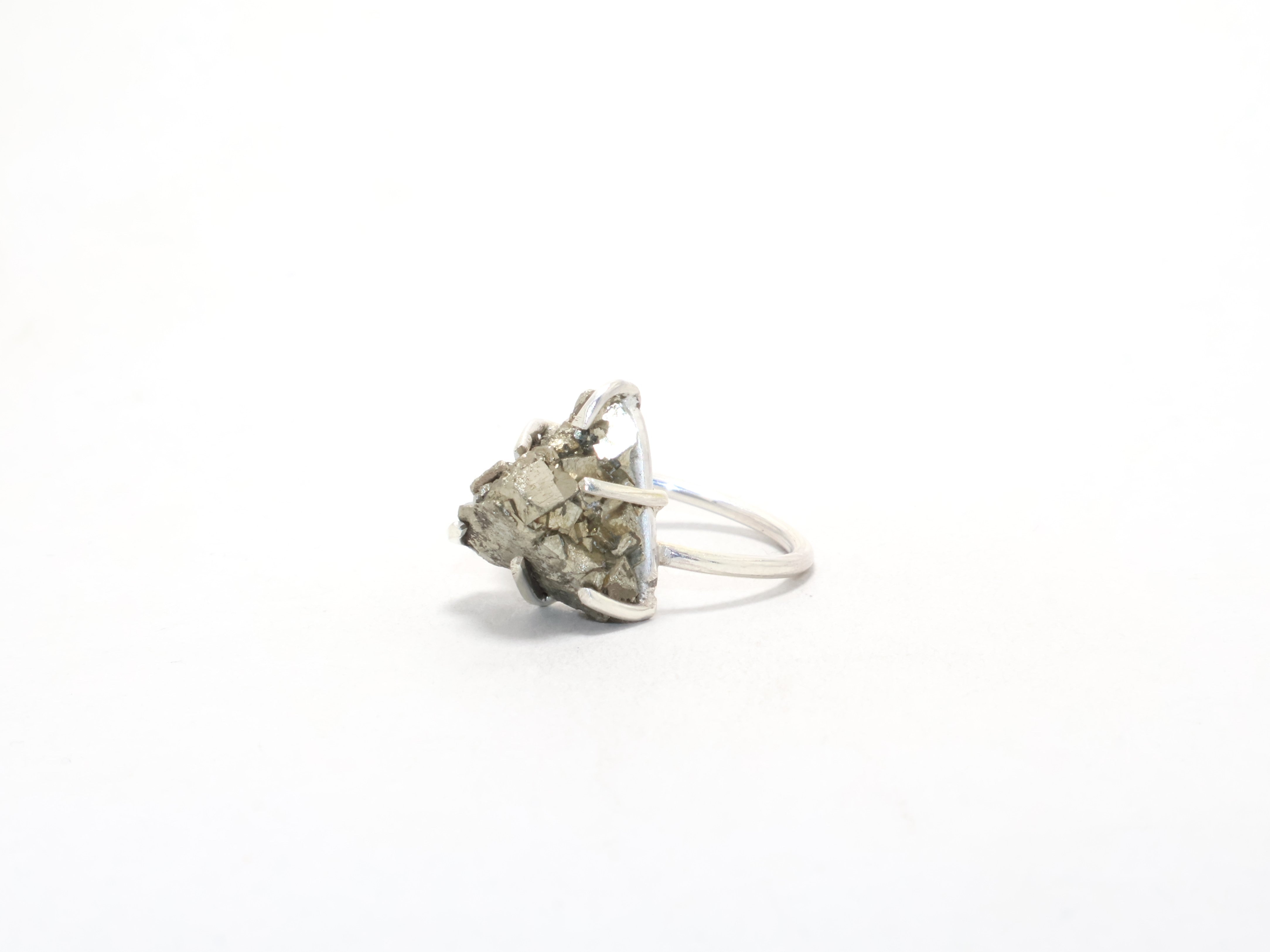 Roh Pyrit Silberring, Schmuck mit Rohstein, 925 Sterling Silber, Geburtssteinring, Böhmischer Ring, Versprechensring, Geschenk für Sie
