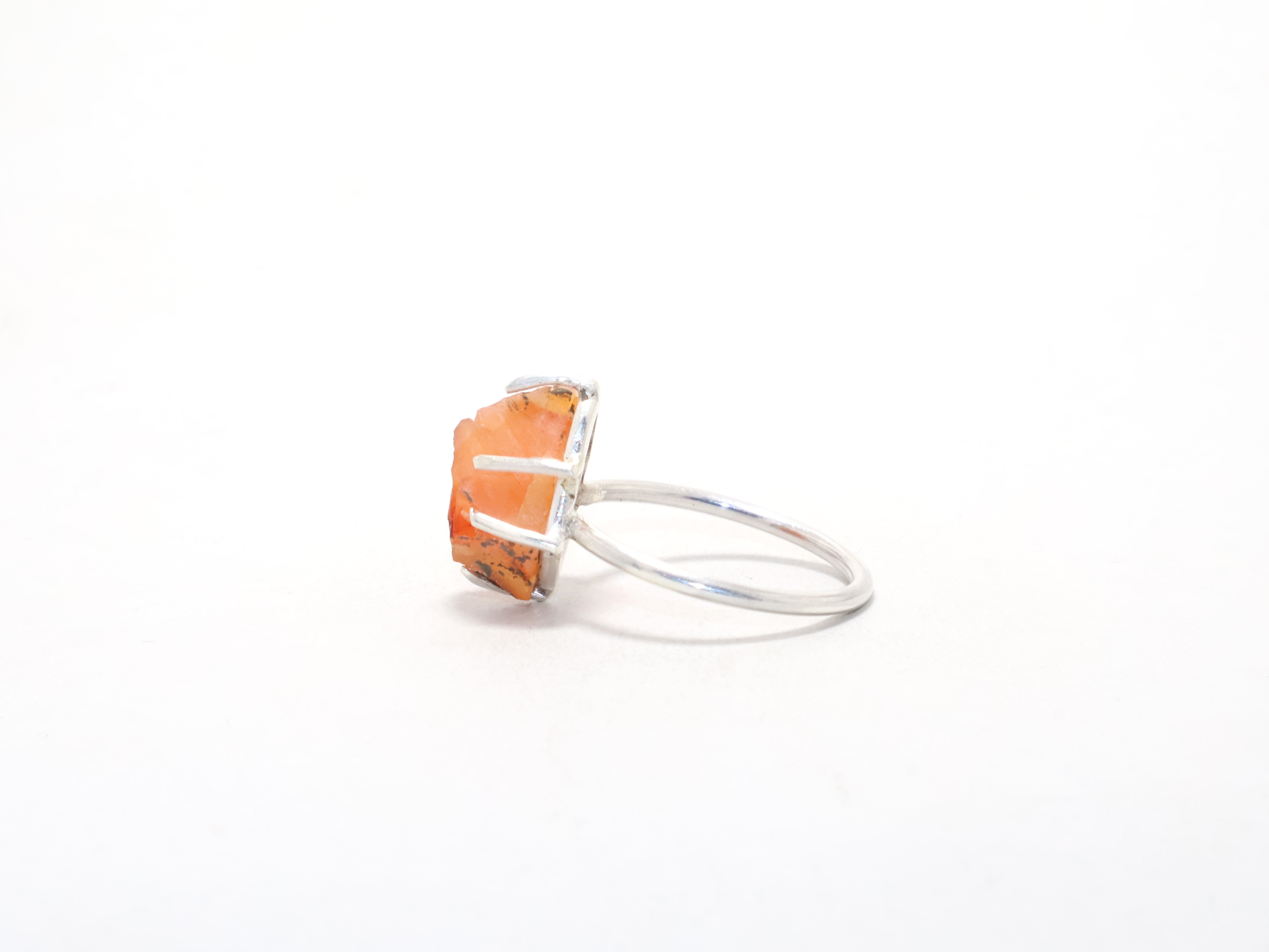 Echter Karneol Edelsteinring 925 Sterling Silber Handgemachter Ring Geburtssteinring Bohemian Ring Geschenk für Sie
