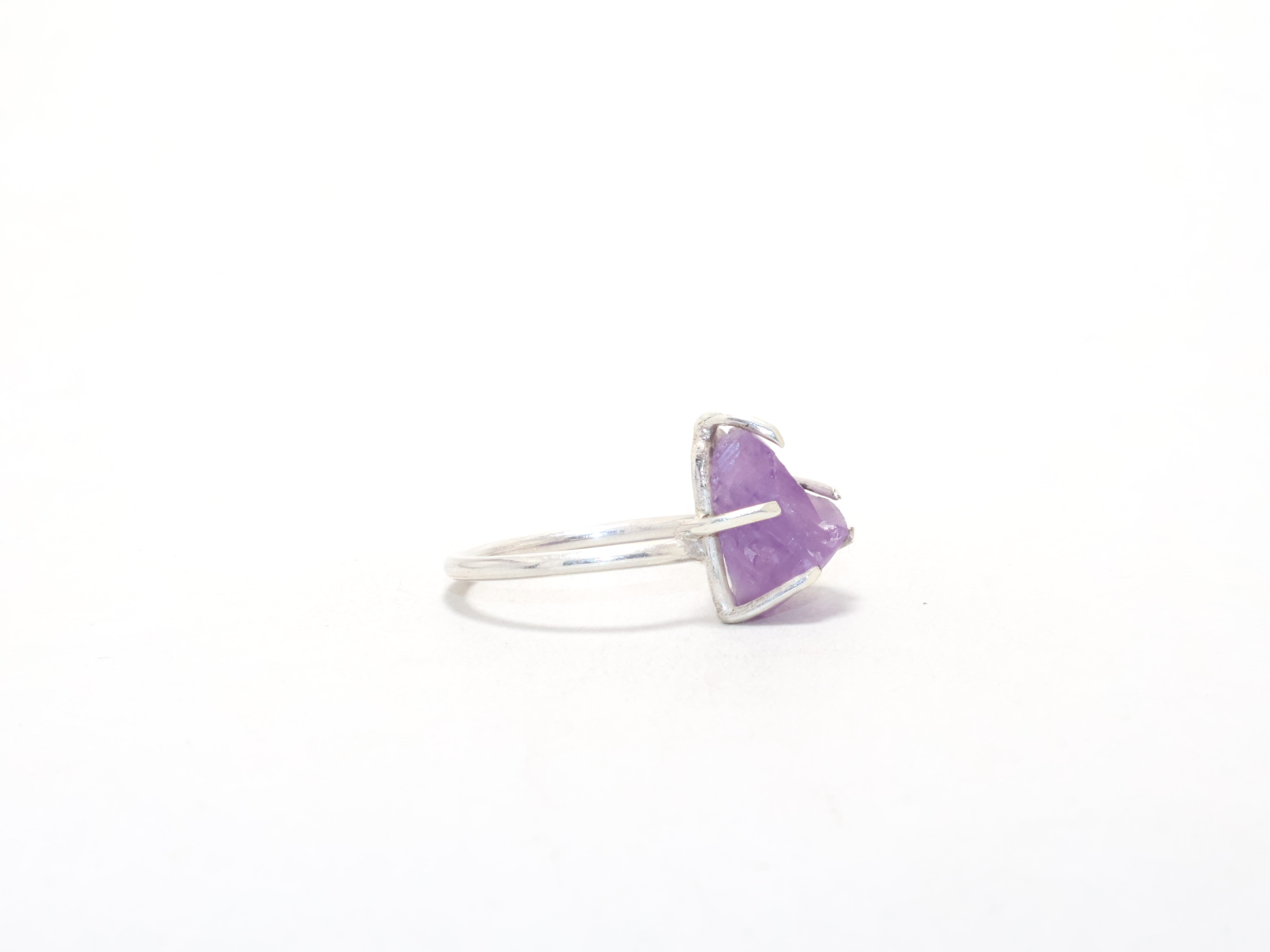 Natürlicher Amethyst Designerring Februar Geburtssteinring Edelsteinring 925 Sterling Silber Minimalistischer Ring