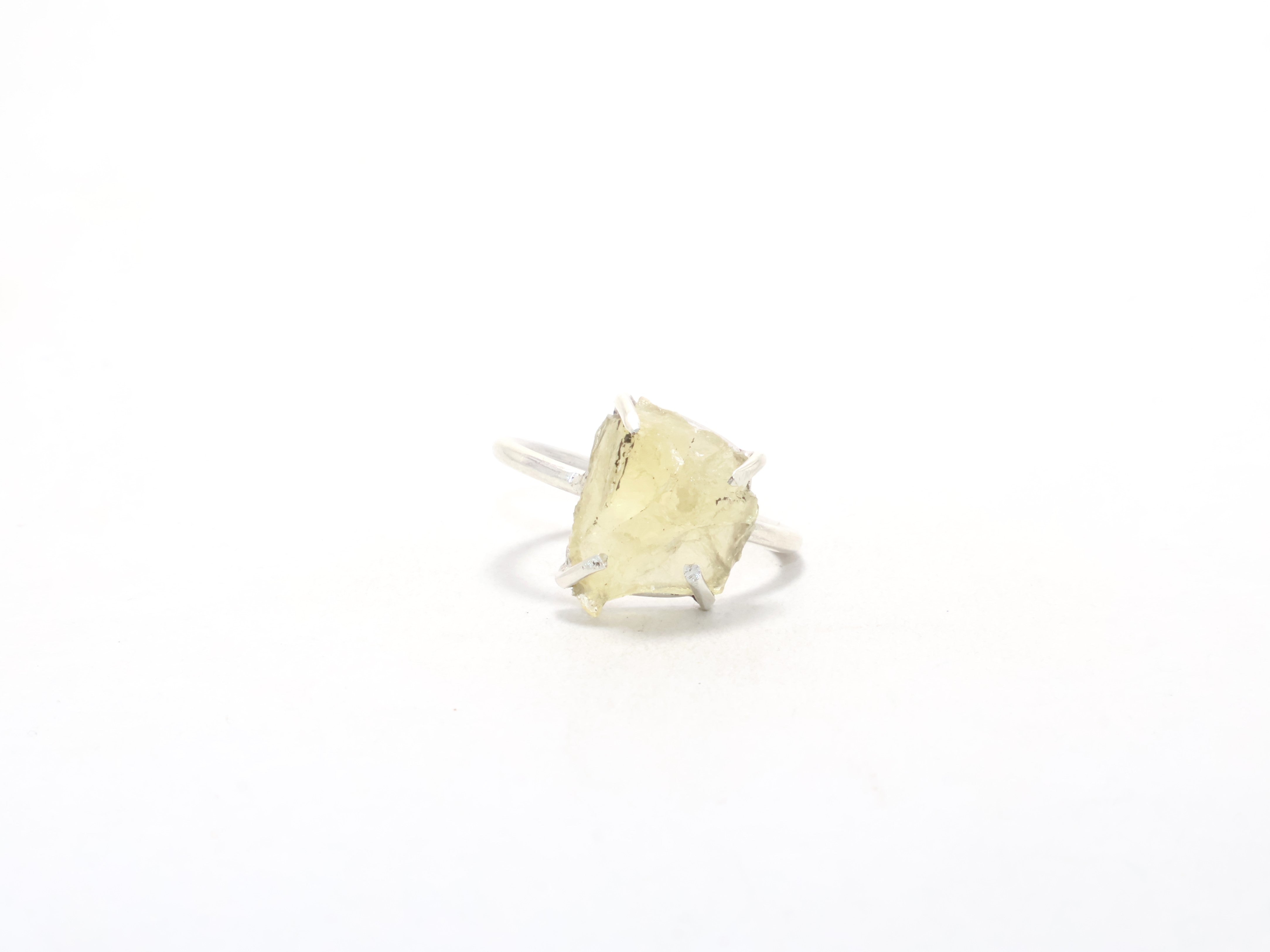 Handgefertigter Zitronenquarz-Silberring Verlobungsring Cocktailring 925 Sterling Silber Edelsteinring