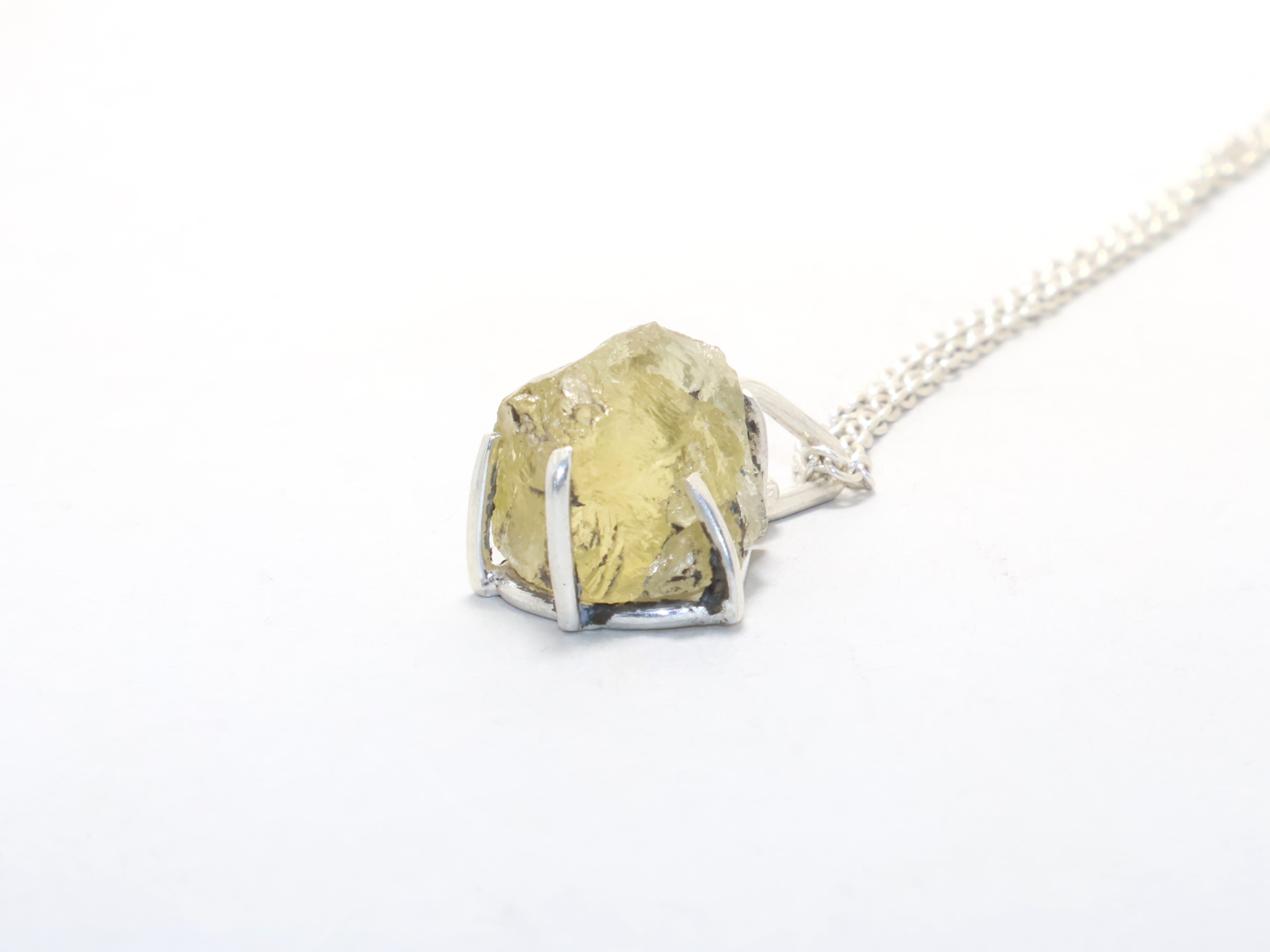 Zitronenquarz-Silber-Halskette 925er Sterling Silber Modekette Damen Schmuck Geschenkidee Freundschaftsgeschenk Geschenk für Sie Anhänger