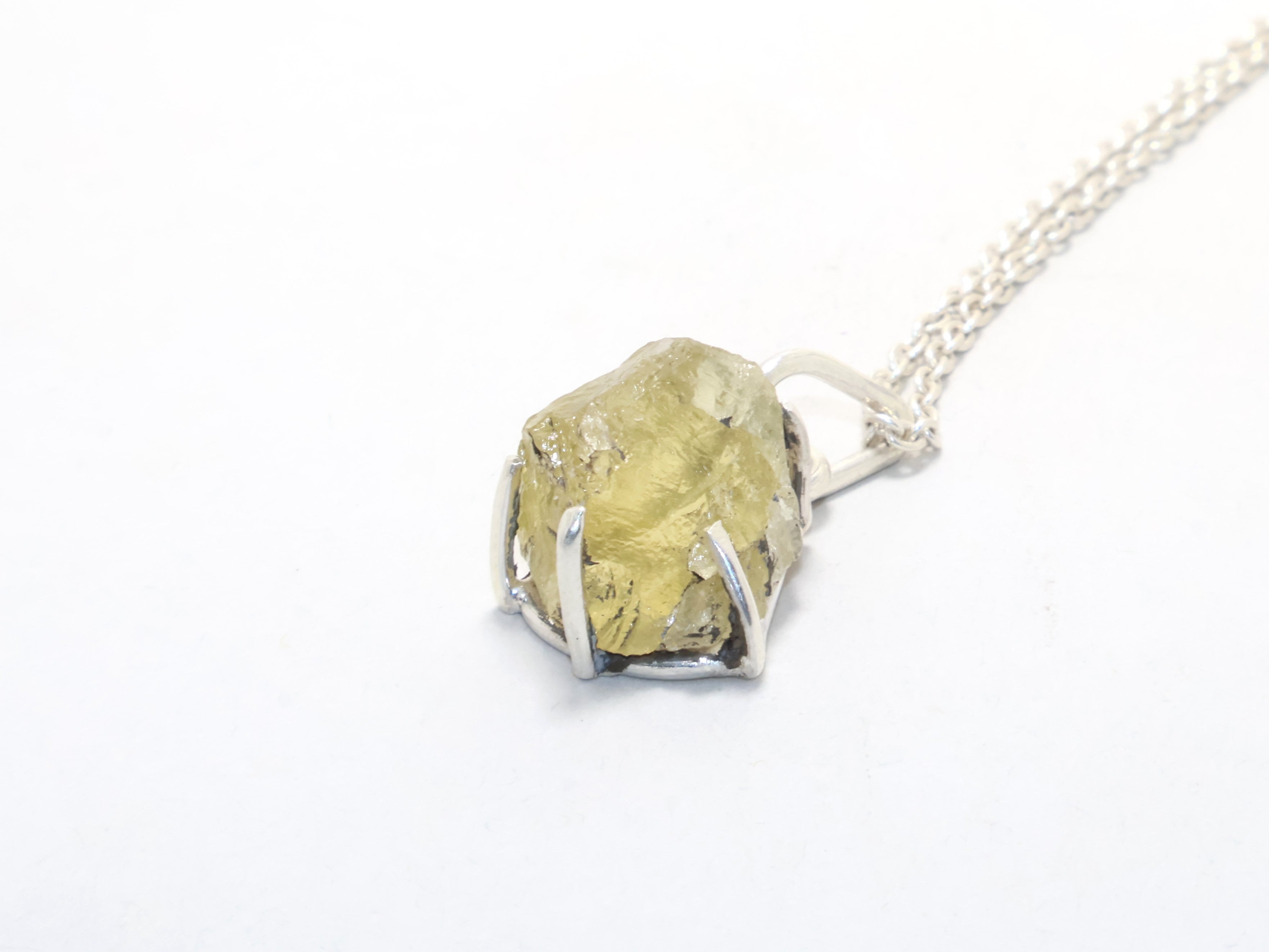 Zitronenquarz-Silber-Halskette 925er Sterling Silber Modekette Damen Schmuck Geschenkidee Freundschaftsgeschenk Geschenk für Sie Anhänger