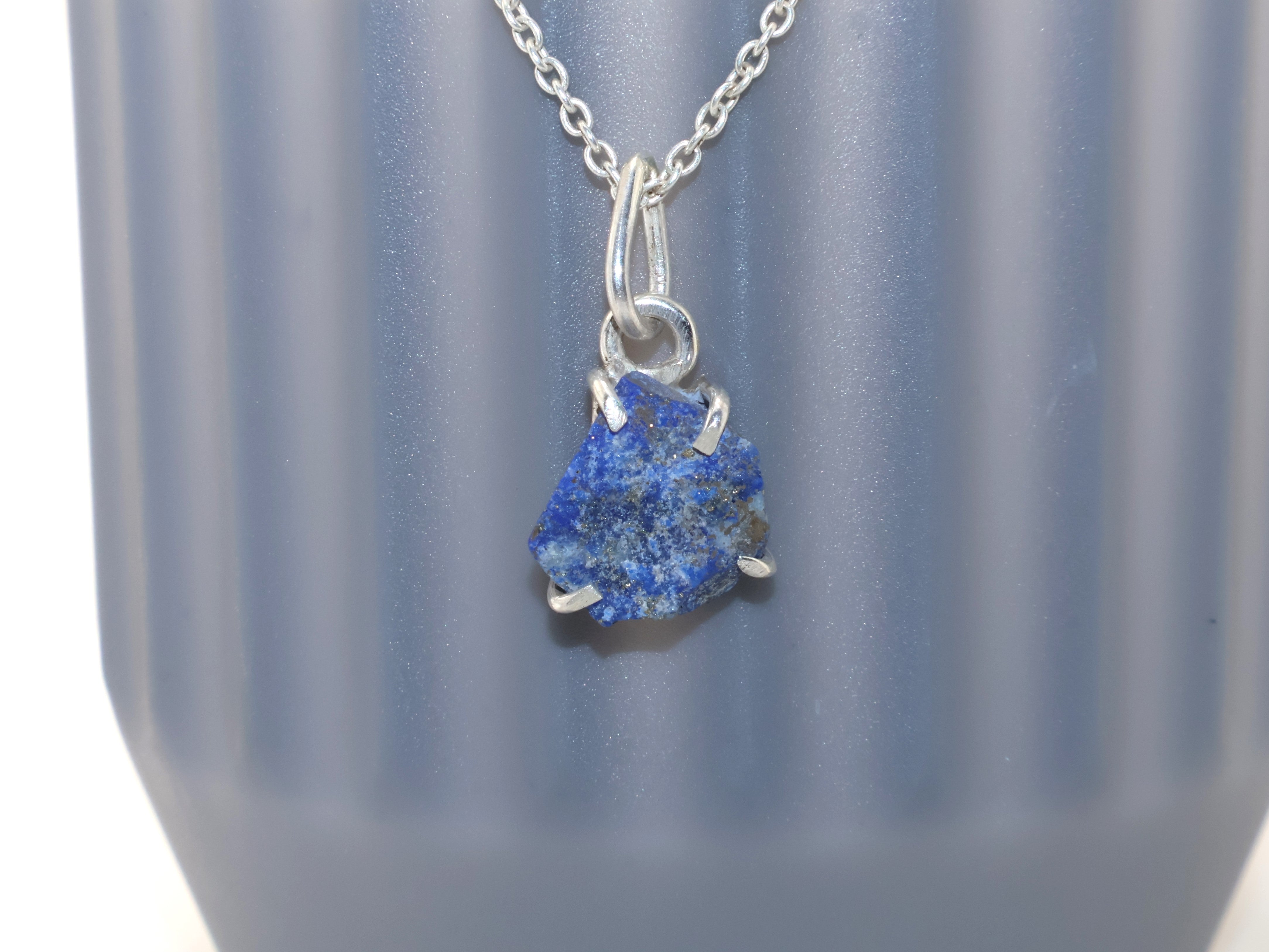 Natürliche Lapislazuli Halskette Geburtstagsgeschenk Zierliche Halskette Handgemachter Schmuck Geschenk Für Sie Sterlingsilber September Geburtsstein Halskette