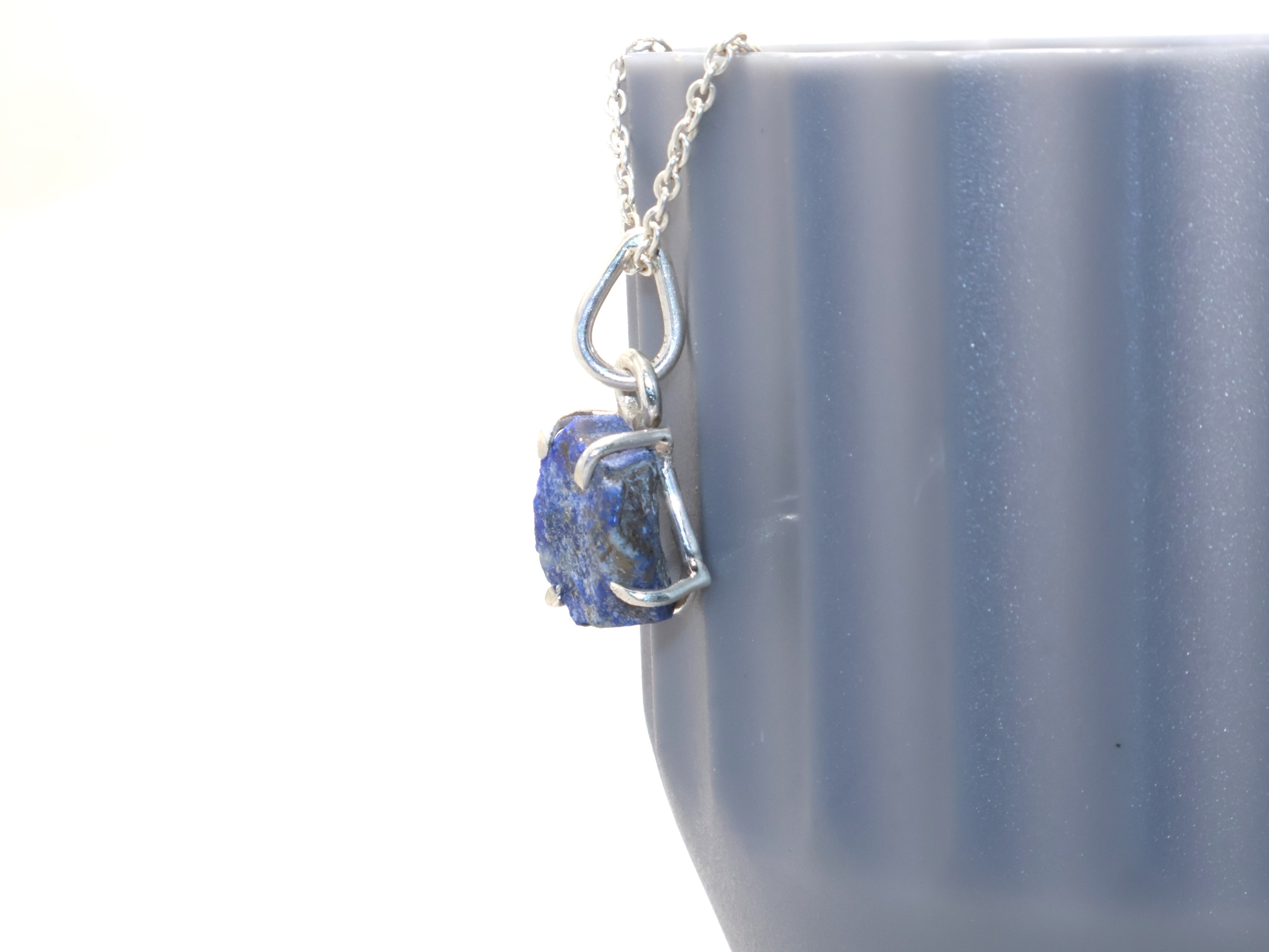 Natürliche Lapislazuli Halskette Geburtstagsgeschenk Zierliche Halskette Handgemachter Schmuck Geschenk Für Sie Sterlingsilber September Geburtsstein Halskette