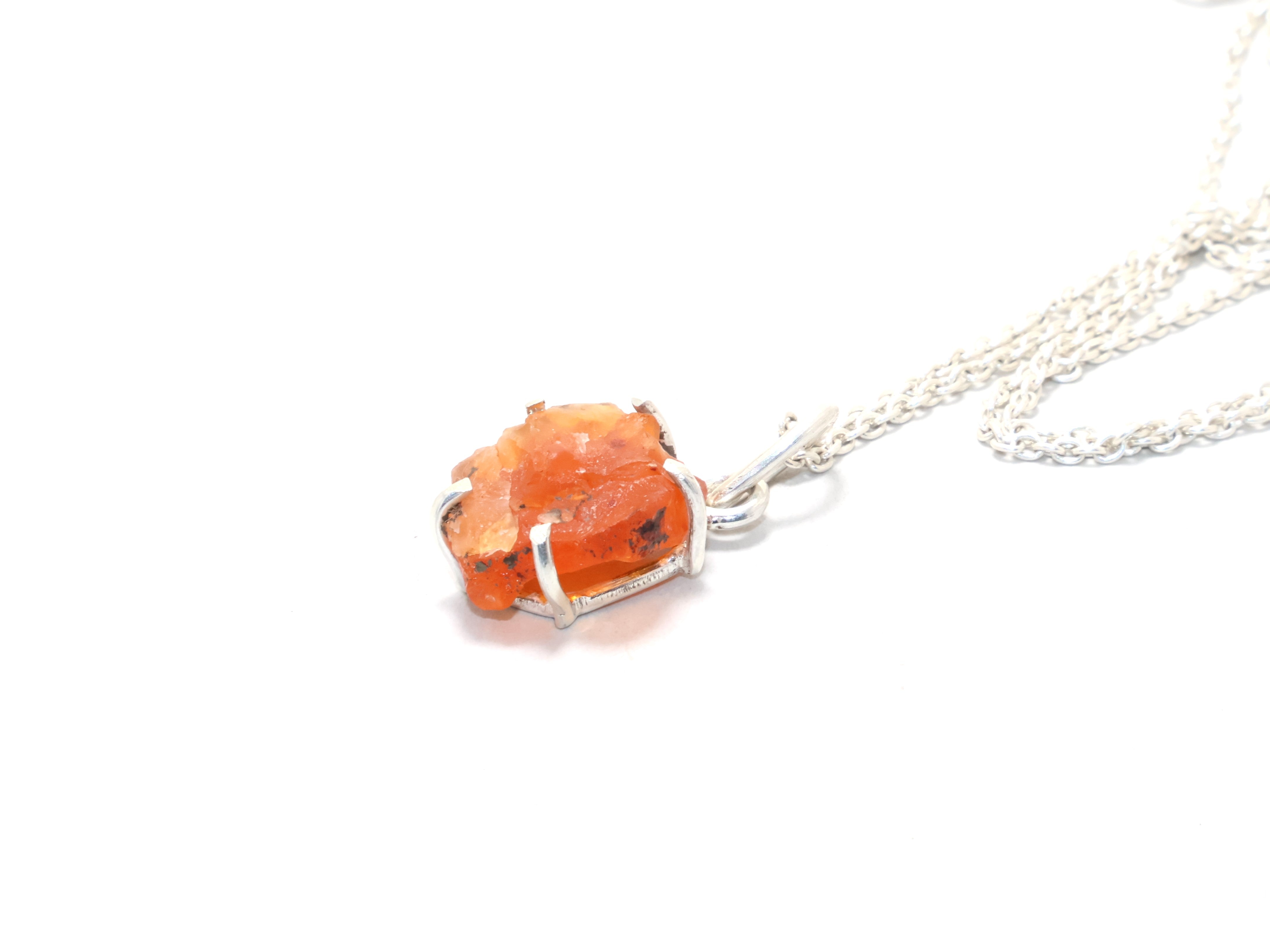 Rohe Karneol Halskette Juli Geburtsstein Halskette Zierliche Anhänger Geschenkartikel 925 Sterling Silber Edelstein Halskette Böhmische Halskette