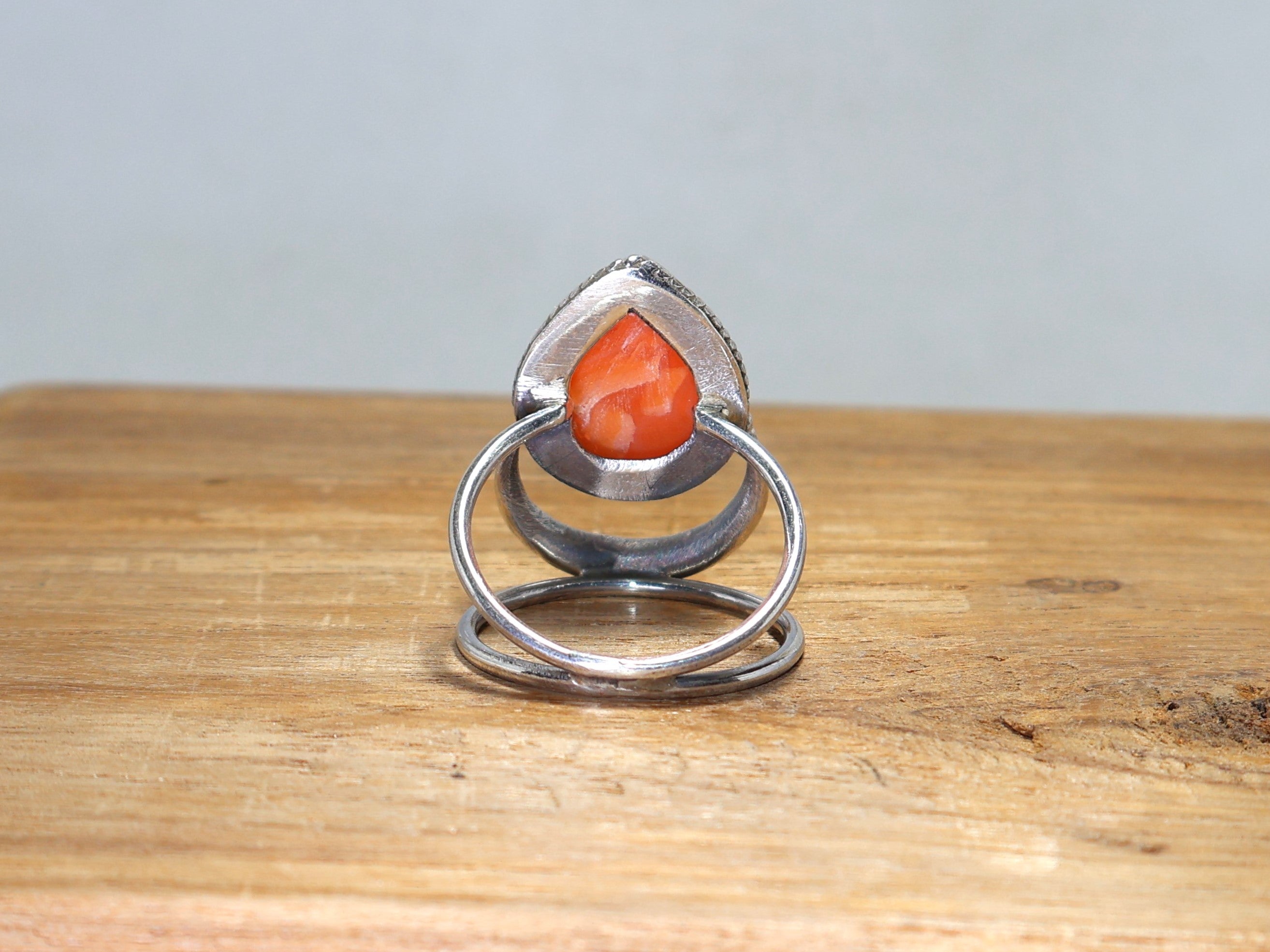 Wunderschöner Karneol Silberring 925 Sterling Silber Oranger Edelstein Massiver Silberring Tropfenform Handgemachter Einzigartiger Ring Geschenk Für Ihn Einzigartiger Damenring