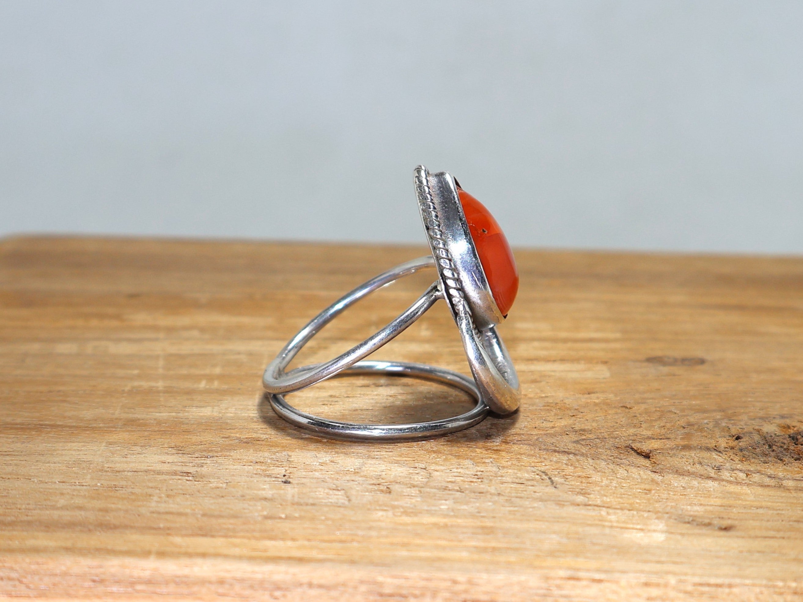 Wunderschöner Karneol Silberring 925 Sterling Silber Oranger Edelstein Massiver Silberring Tropfenform Handgemachter Einzigartiger Ring Geschenk Für Ihn Einzigartiger Damenring