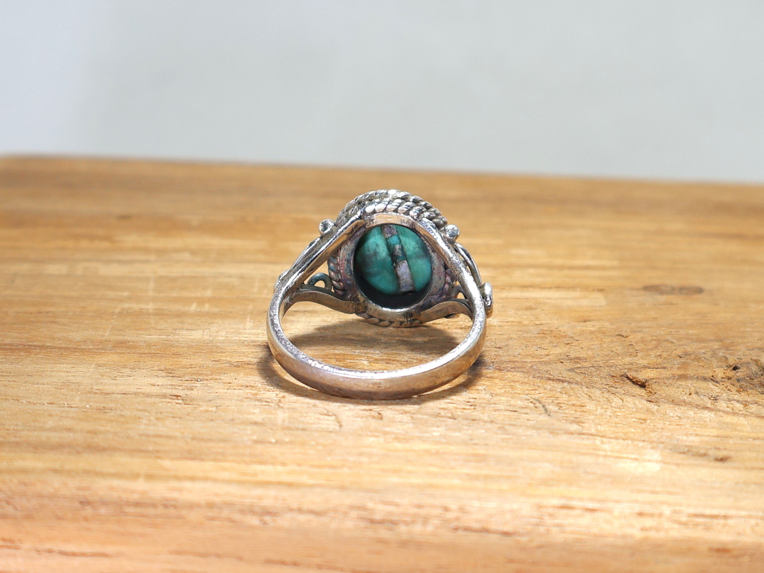 Natürlicher grüner Türkisring 925 Sterlingsilber Ring Stapelring mit Stein Edelstein Boho Ring Handgemachter einzigartiger Ring Geschenk für Sie