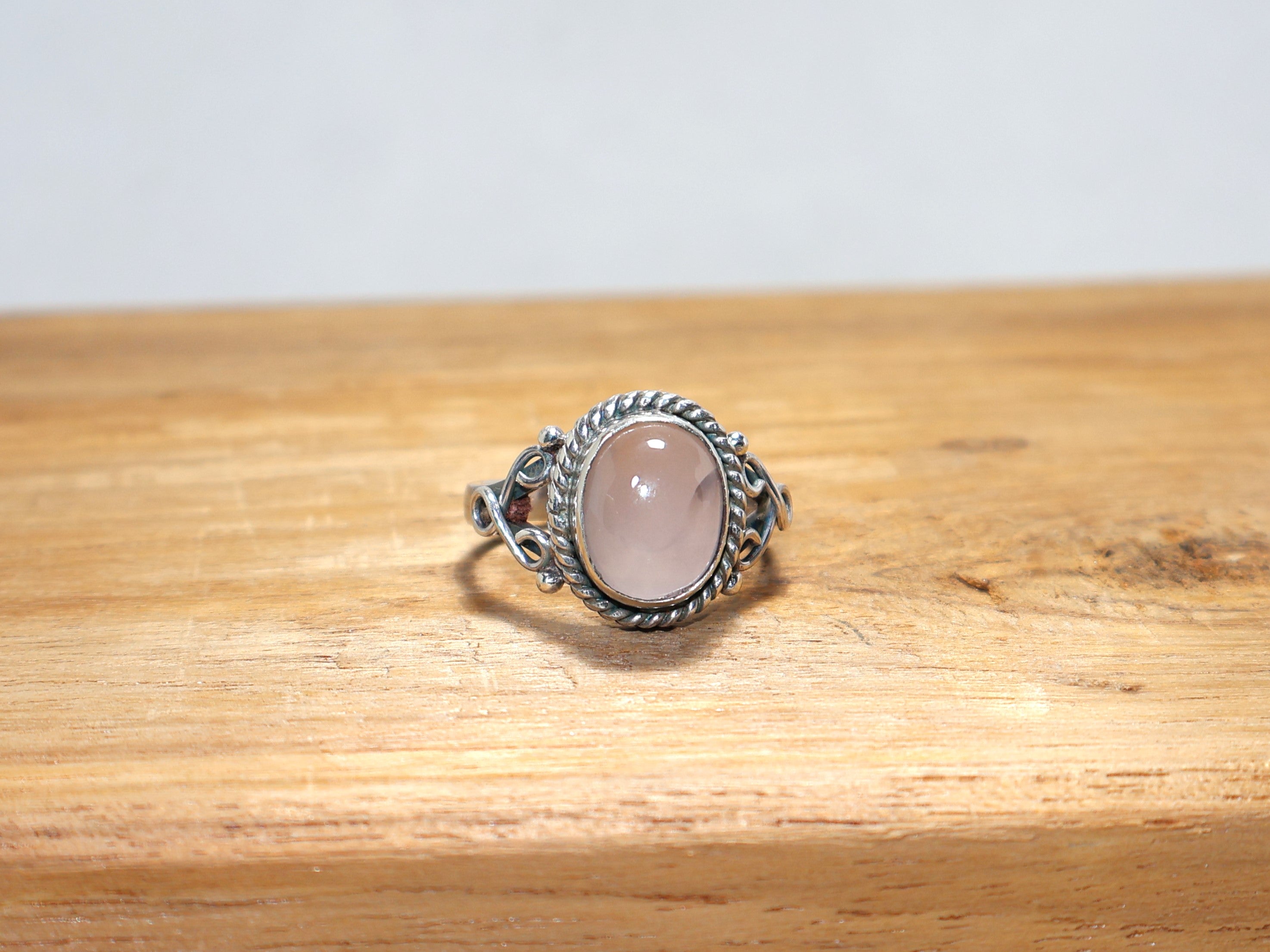 Natur Rosenquarz Silberring 925 Sterling Silber Ring Handgefertigter Designerring Rosa Edelsteinring Einzigartiger Ring Echter Rosenquarz Ring