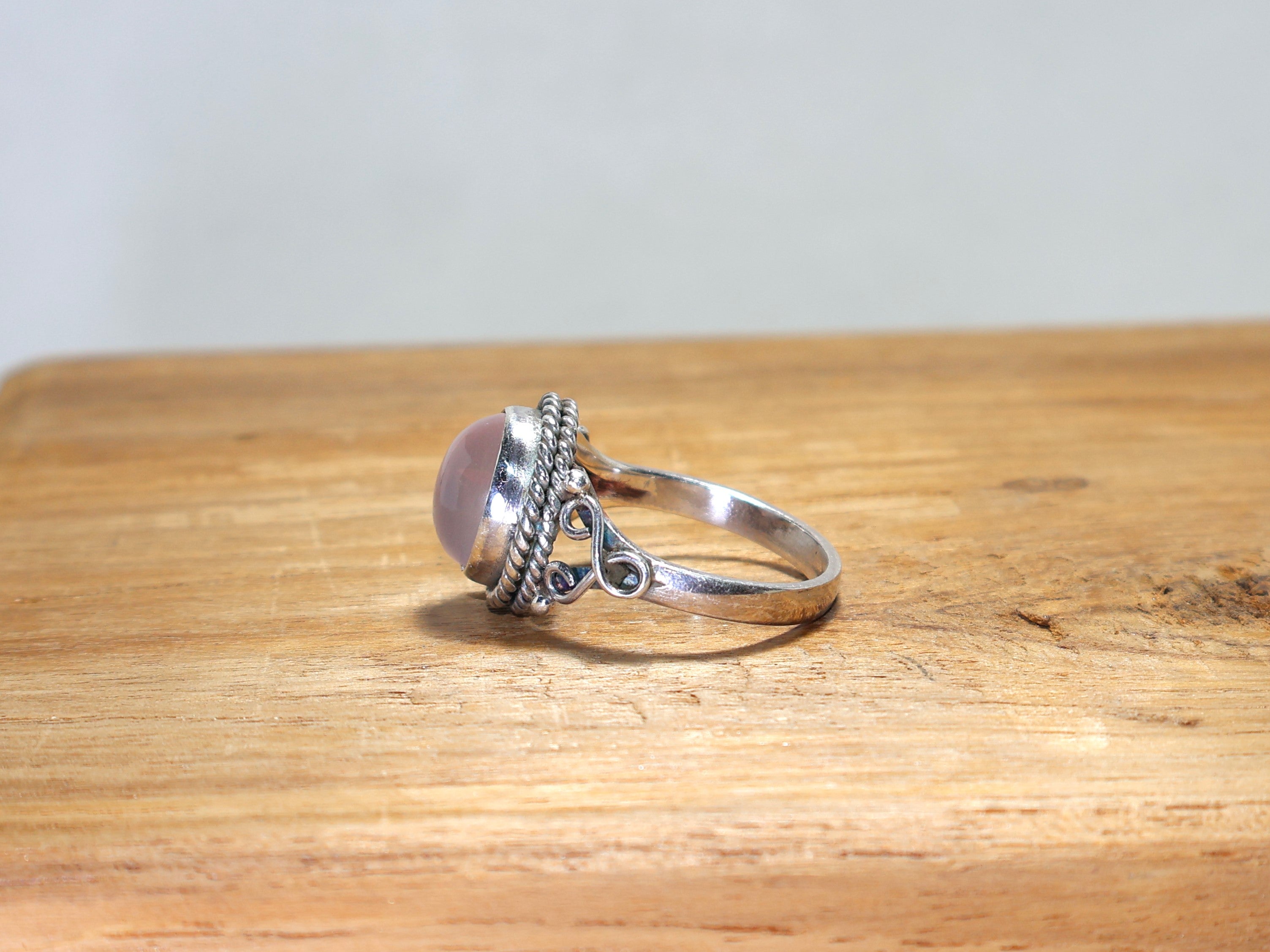 Natur Rosenquarz Silberring 925 Sterling Silber Ring Handgefertigter Designerring Rosa Edelsteinring Einzigartiger Ring Echter Rosenquarz Ring