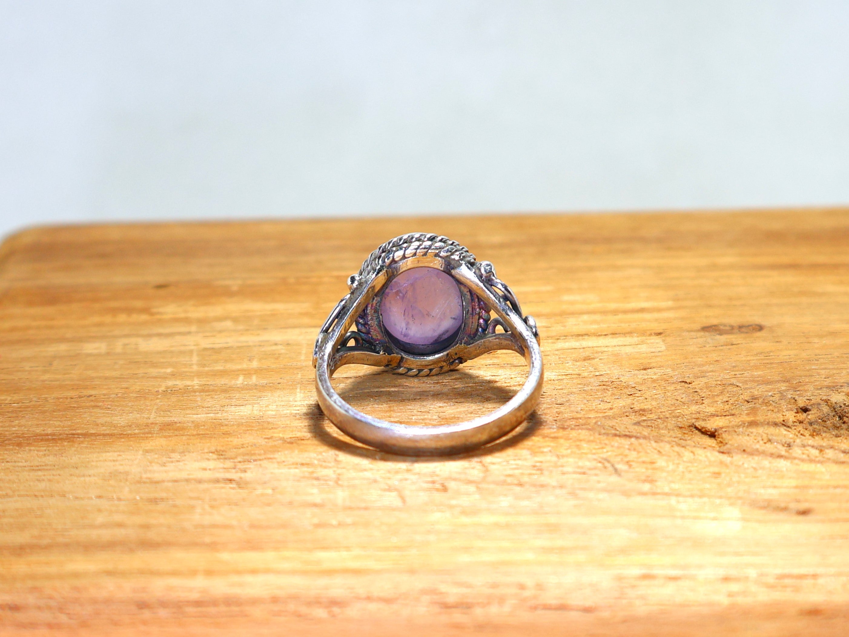 Natuurlijke Ovale Amethist Ring Paarse Edelsteen Ring Cadeau Voor Haar 925 Sterling Zilveren Ring Handgemaakte Designer Ring Verlovingsring