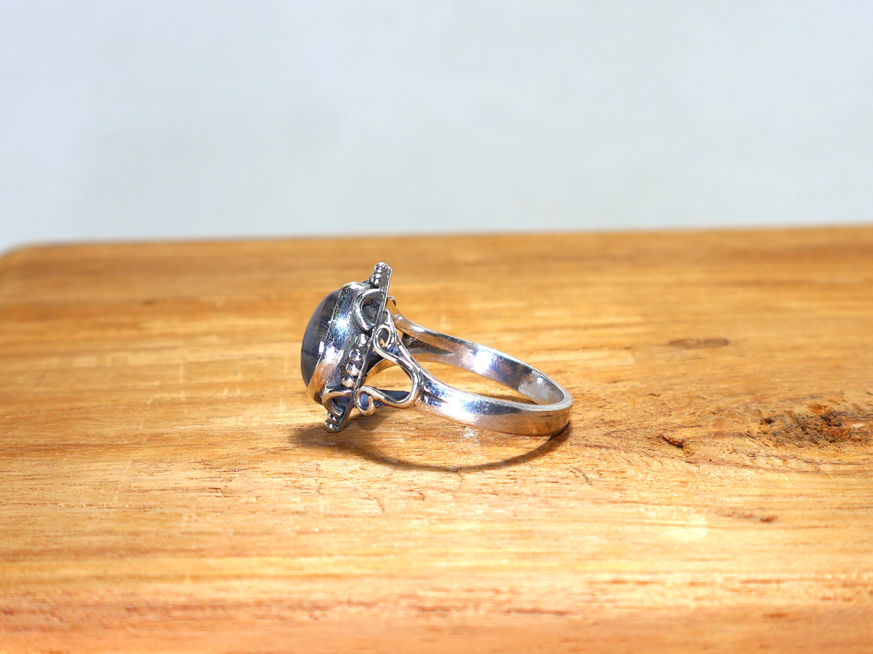 Marquise Regenbogenmondstein Ring Handgemachter Ring für Frauen Einzigartiger Ring Blauer Feuer Edelstein Ring Designer Ring 925 Sterling Silber