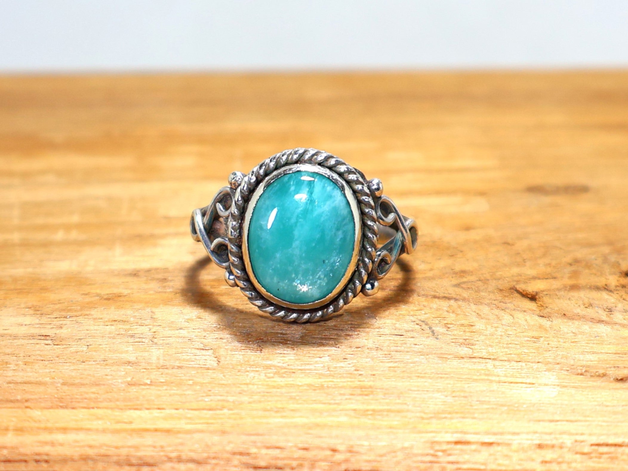 Natural Amazonite Gemstone Ring 925 Sterling Silver Ring Handmade Oval Amazonite Ring Women Ring Birthstone Ring