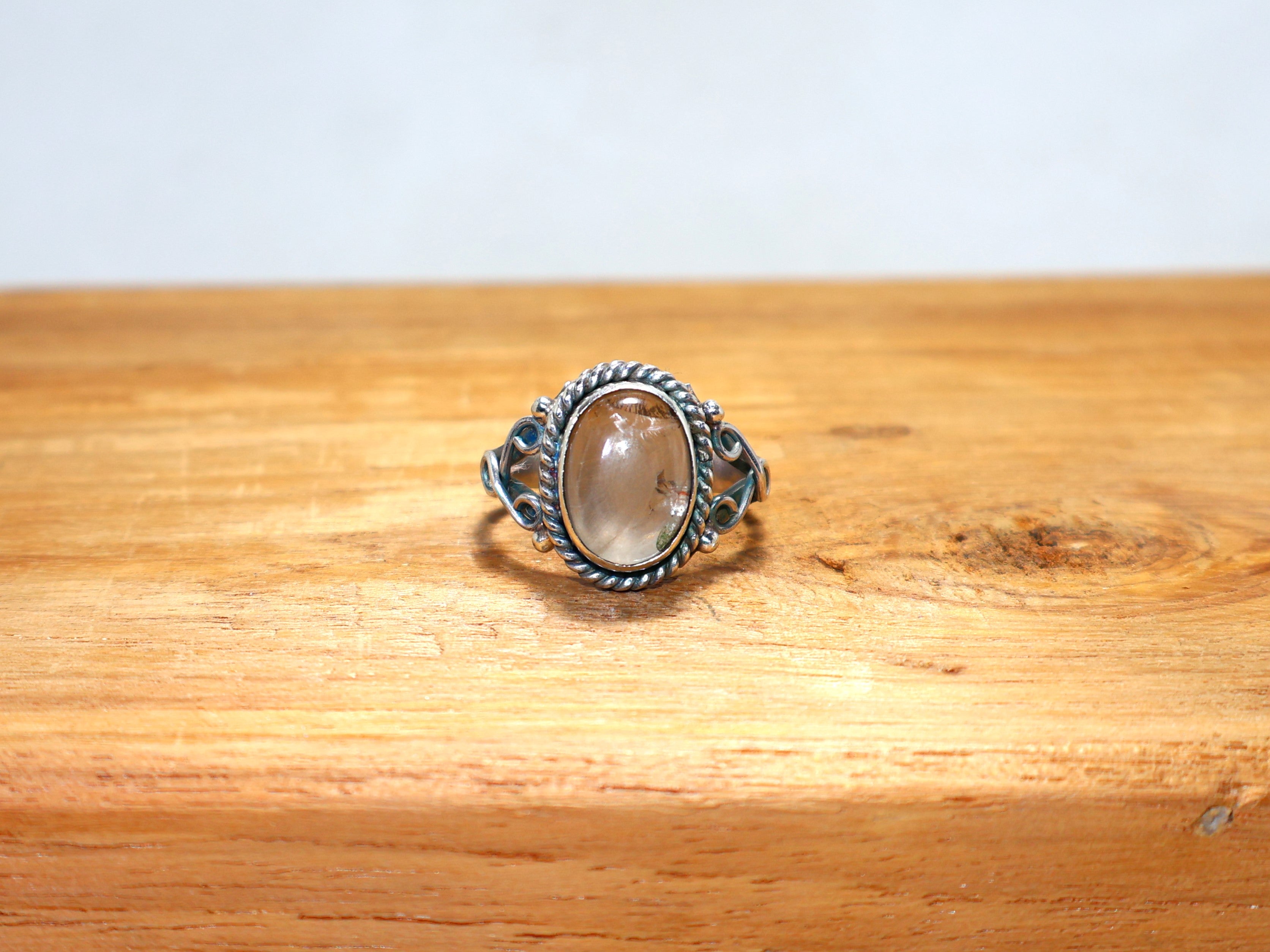 Natürlicher Rauchquarz Silberring Jubiläumsring Handgemachter Schmuck für Sie Edelsteinring 925 Sterlingsilberring