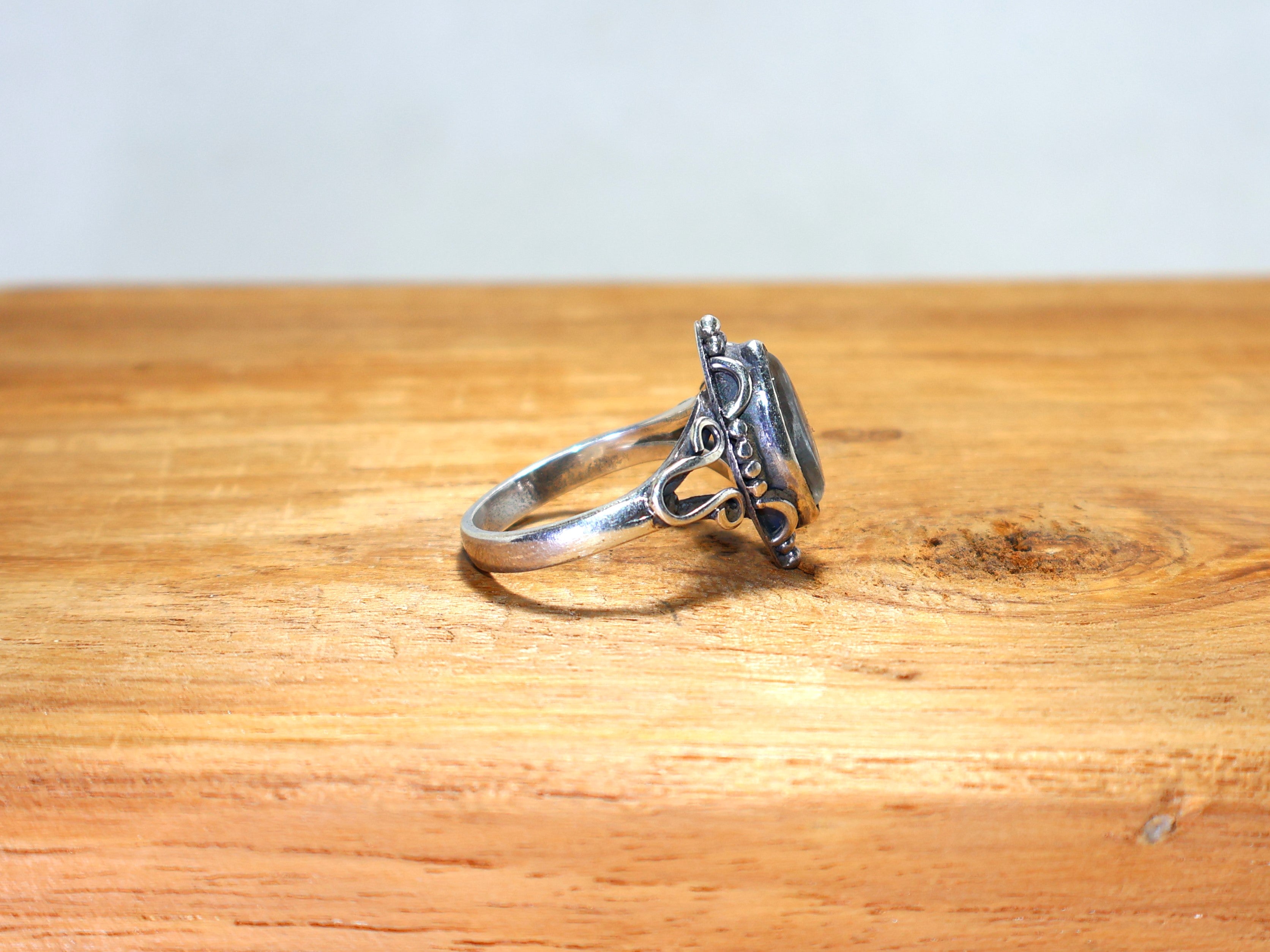 Kristallquarz-Silberring 925er Sterling Massivsilber Marquise-Edelsteinring Handgemachter Ring für Frauen Designerring