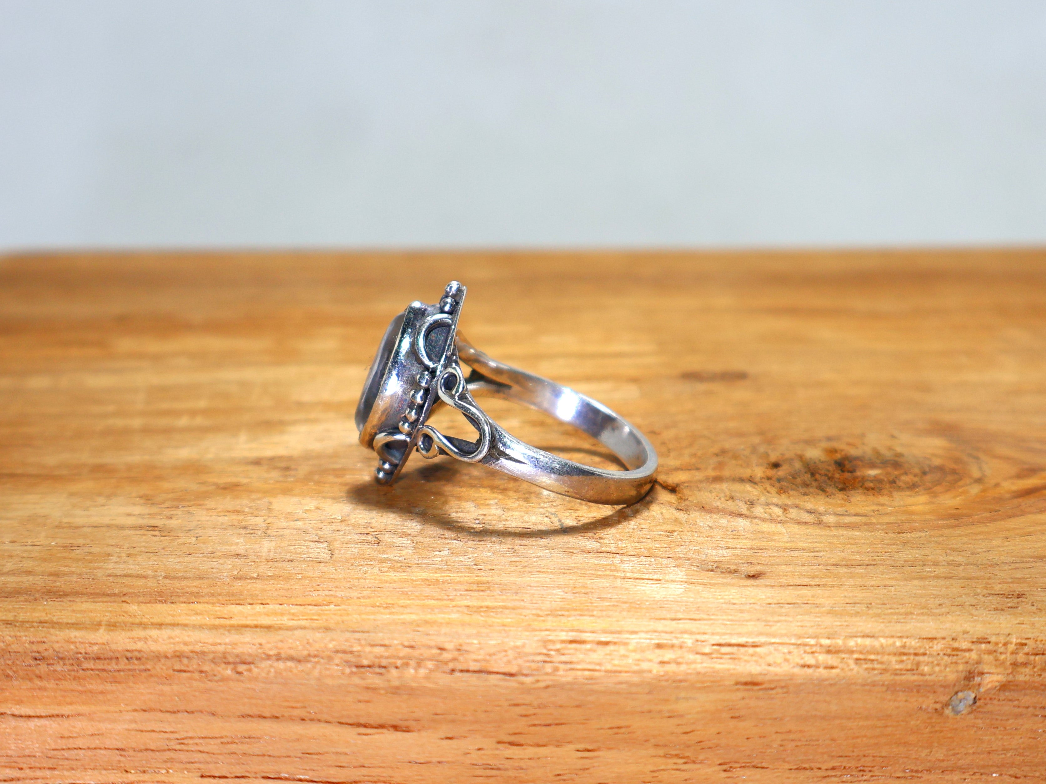 Kristallquarz-Silberring 925er Sterling Massivsilber Marquise-Edelsteinring Handgemachter Ring für Frauen Designerring