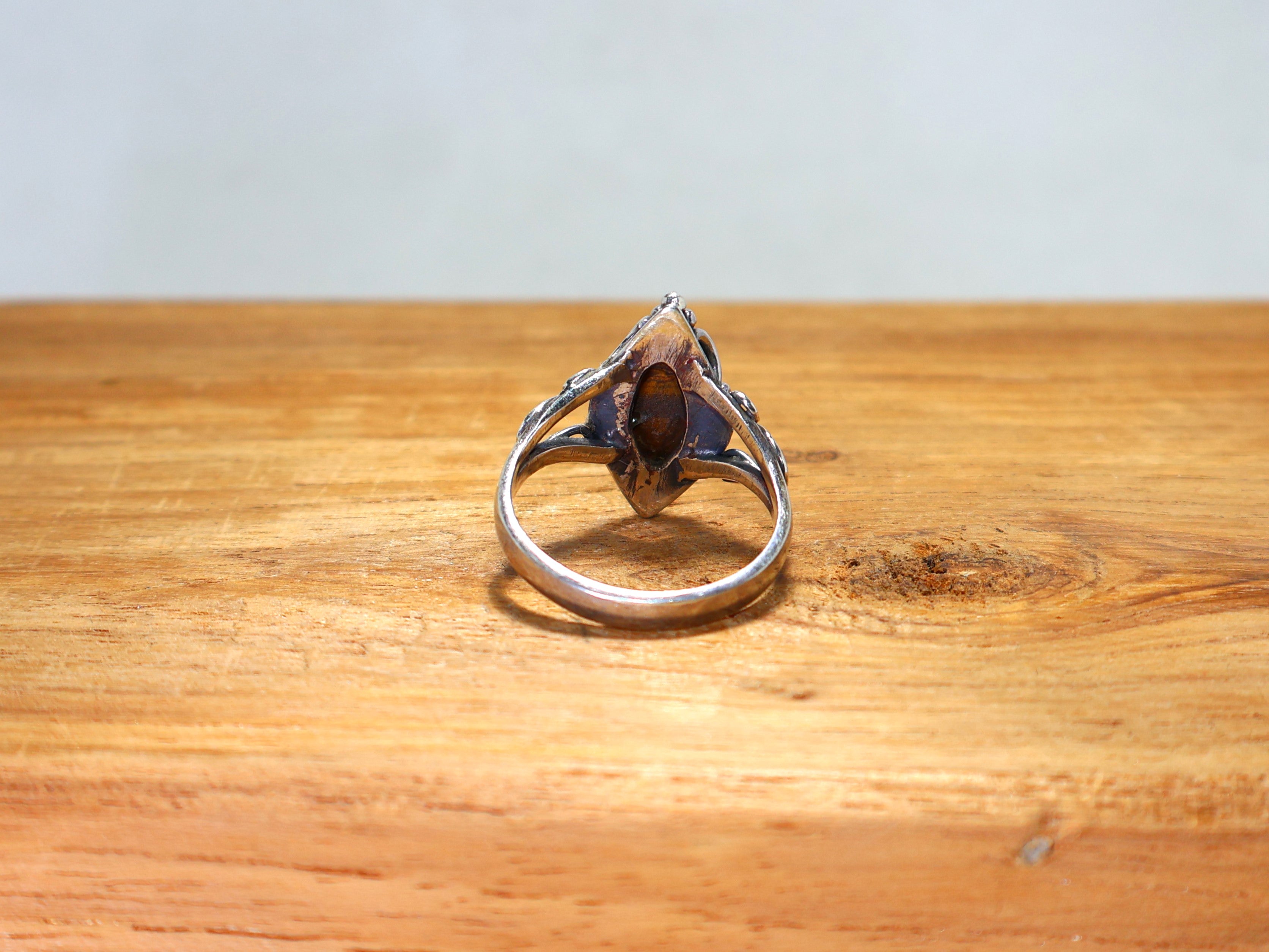 Natürlicher Tigerauge-Ring, 925 Sterling Silber Ring, handgefertigter gelber Edelsteinring, Geschenk für Sie, Marquise Designer Ring